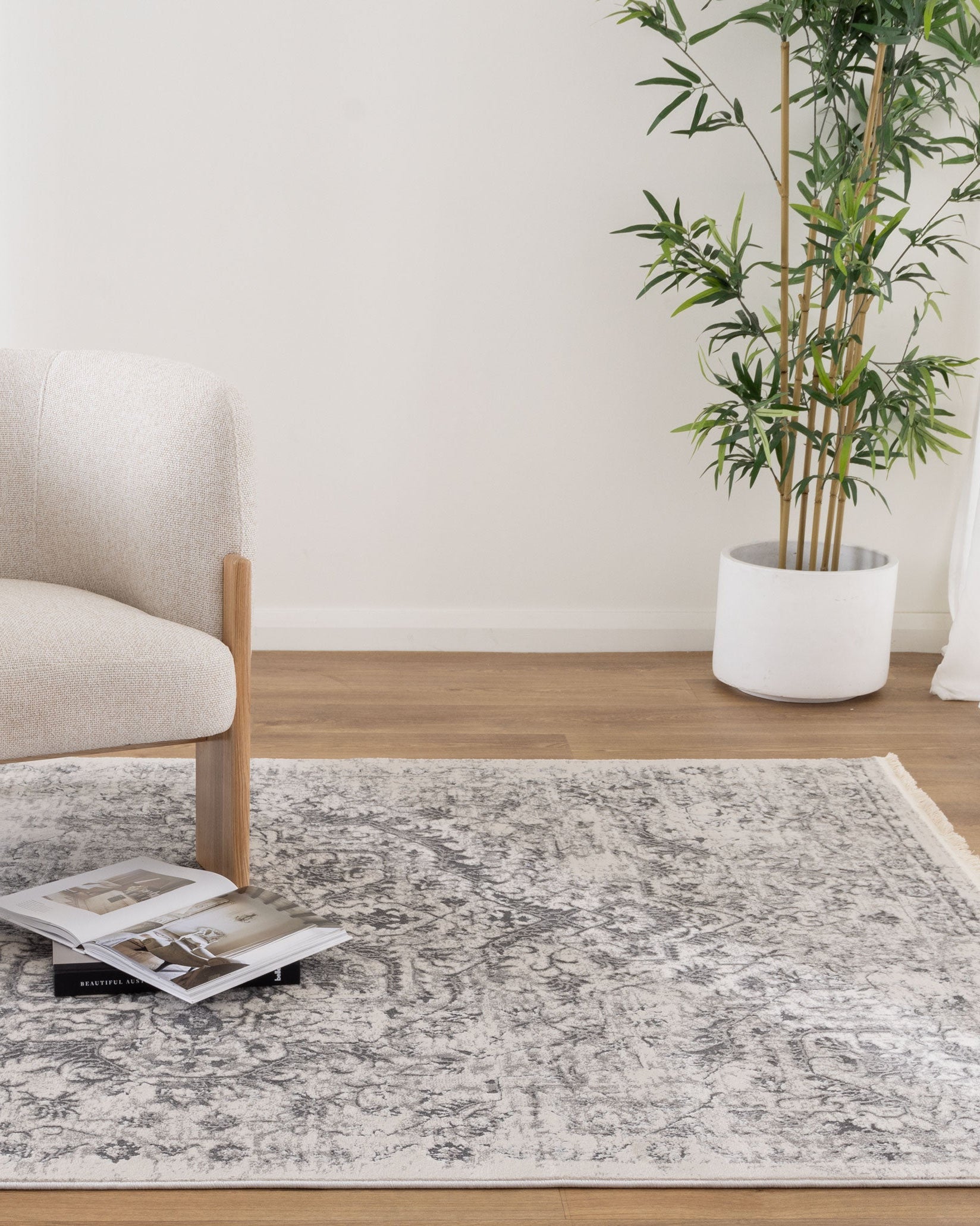 Bohemian Paradise Vintage Grey Rug - 07GREY - Grey vintage rug from Vogue Rugs Australia