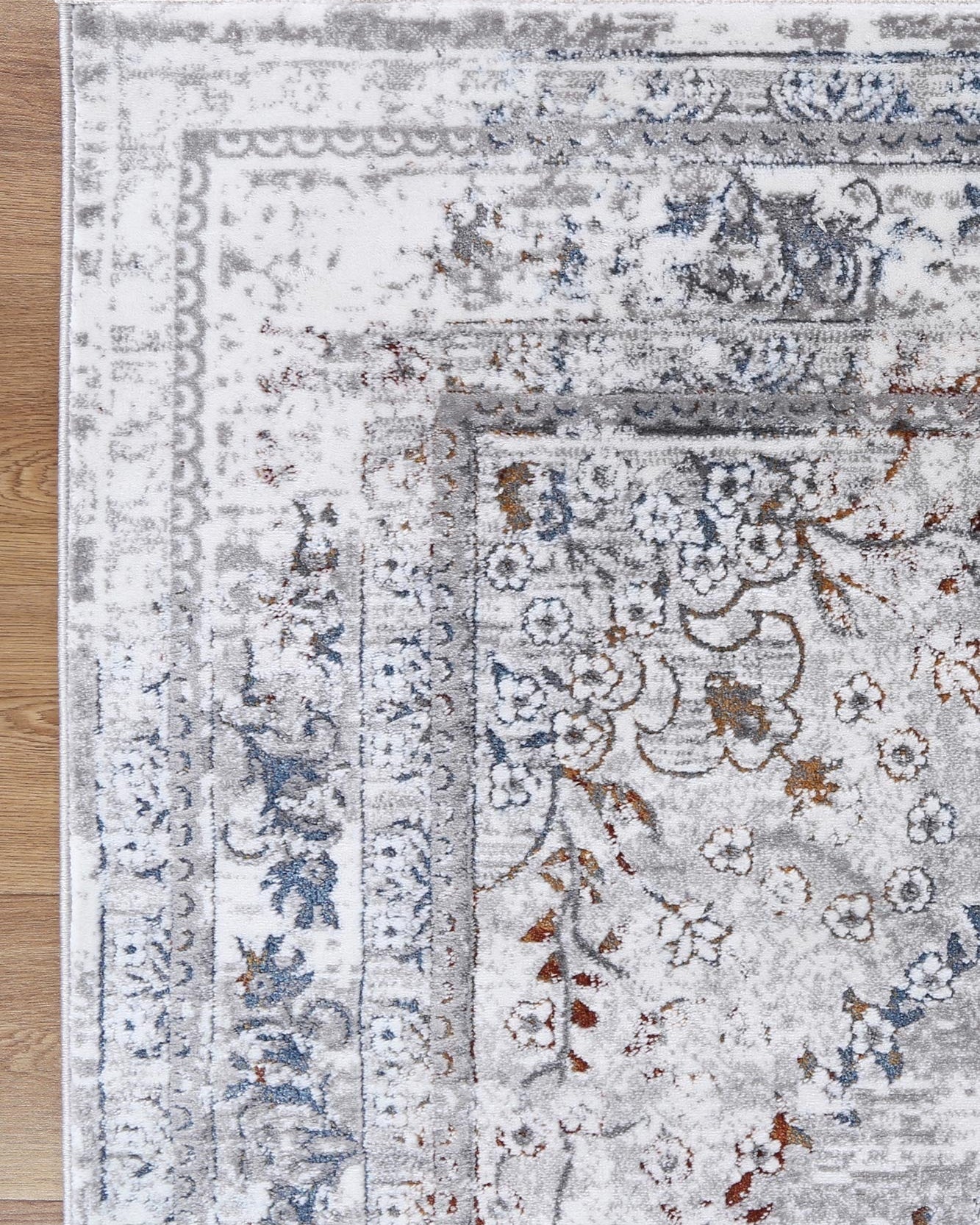 Bohemian Paradise Vintage Medalion Grey Multi Rug - 08GMUL - Grey vintage rug from Vogue Rugs Australia
