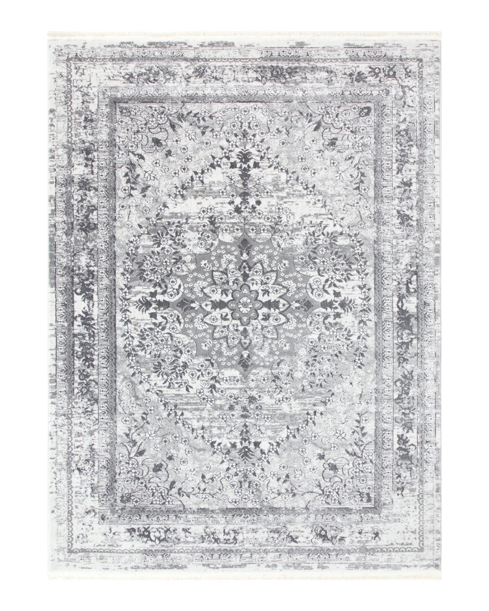 Bohemian Paradise Vintage Medalion Grey Rug - 08GREY - Grey vintage rug from Vogue Rugs Australia