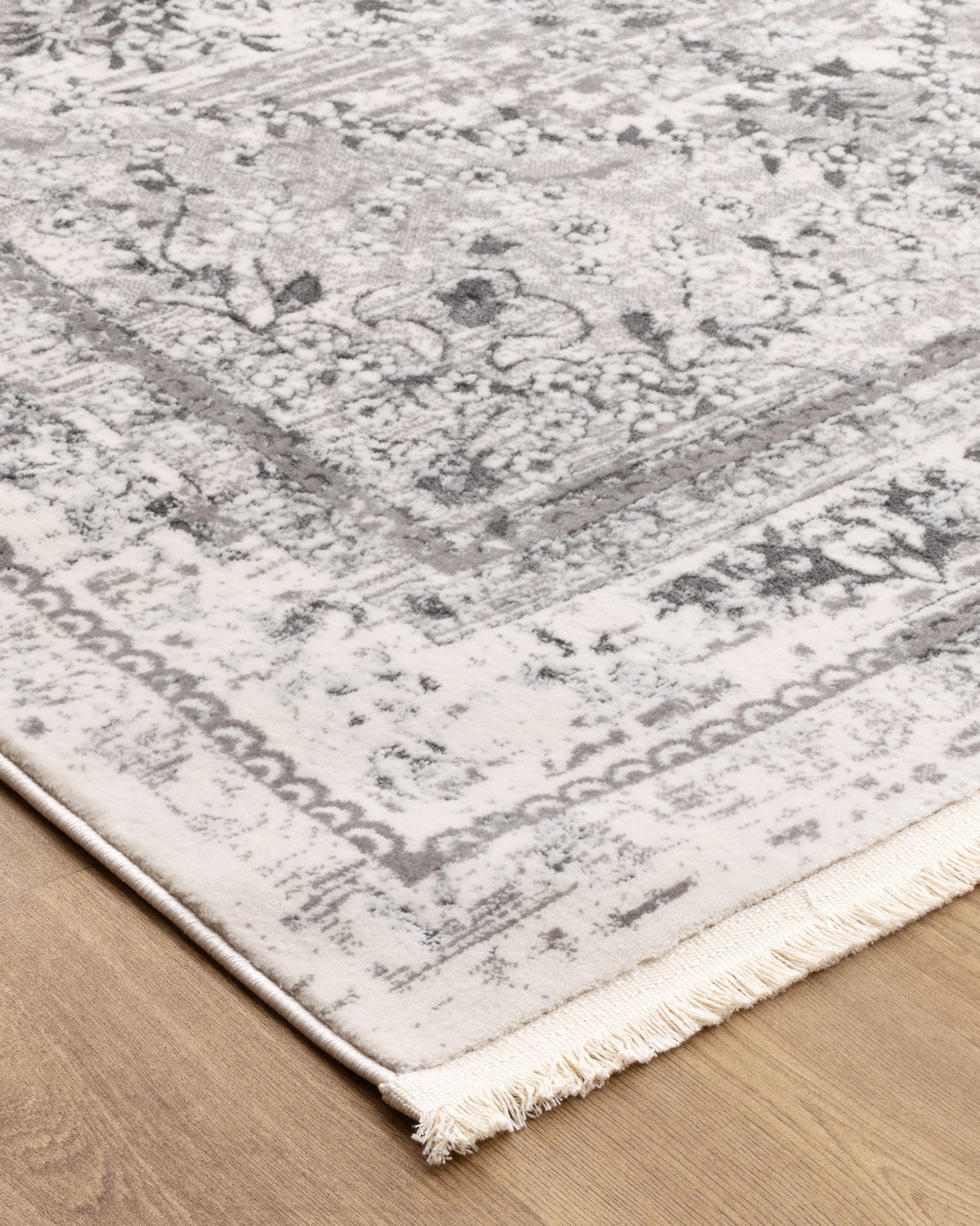 Bohemian Paradise Vintage Medalion Grey Rug - 08GREY - Grey vintage rug from Vogue Rugs Australia