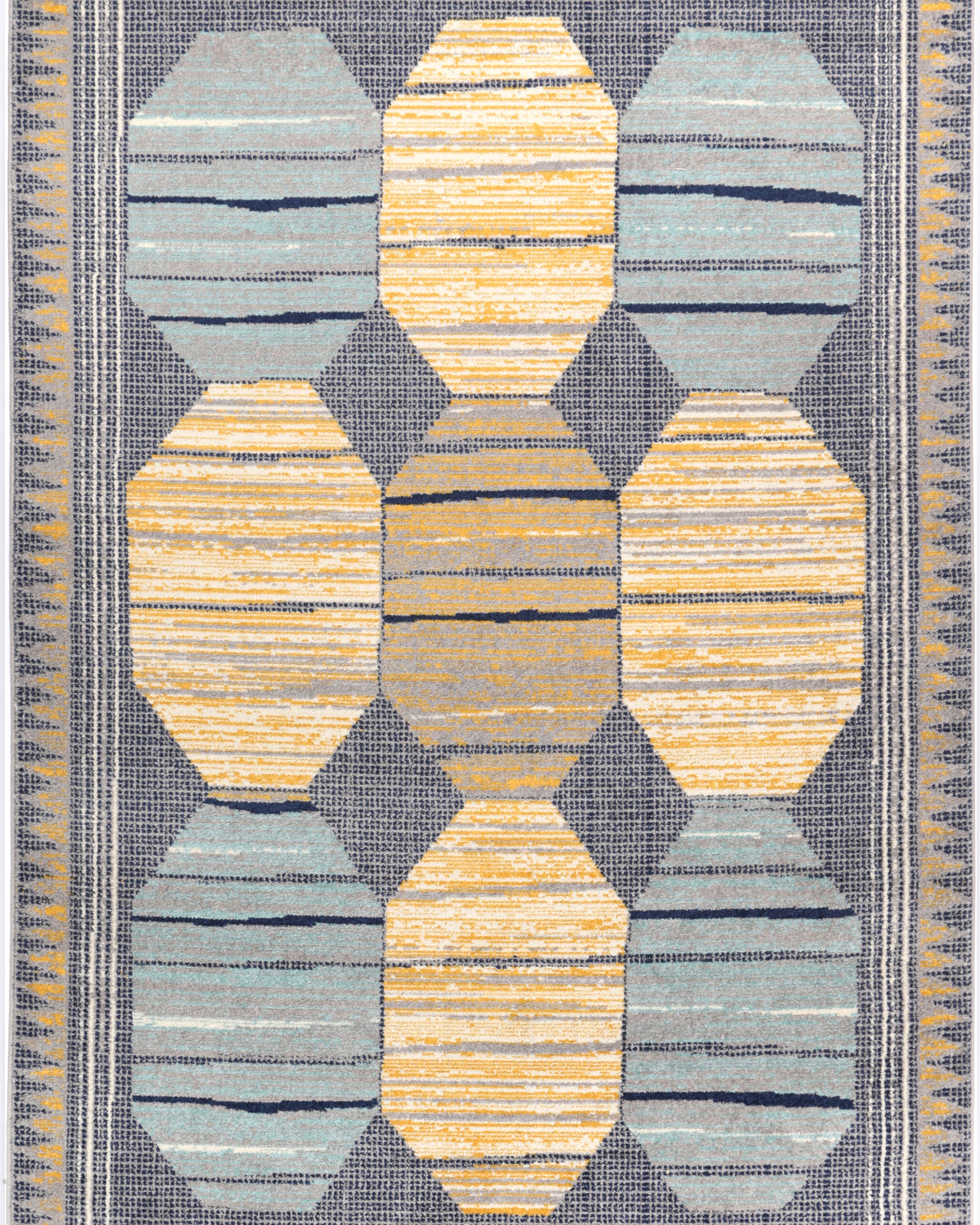 Asilah Bp65A D.Blue Yellow - Blue asilah rug from Vogue Rugs Australia