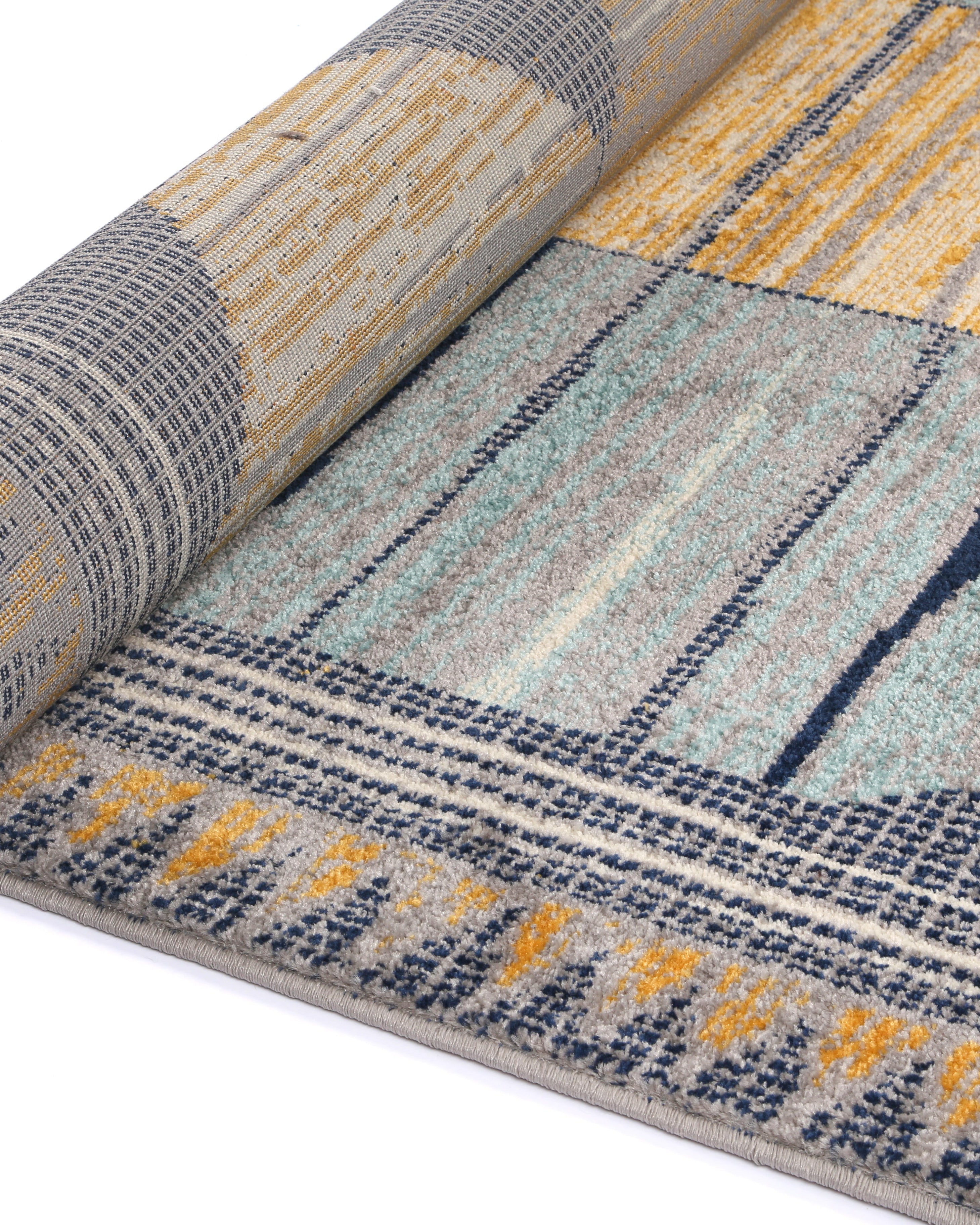 Asilah Bp65A D.Blue Yellow - Blue asilah rug from Vogue Rugs Australia