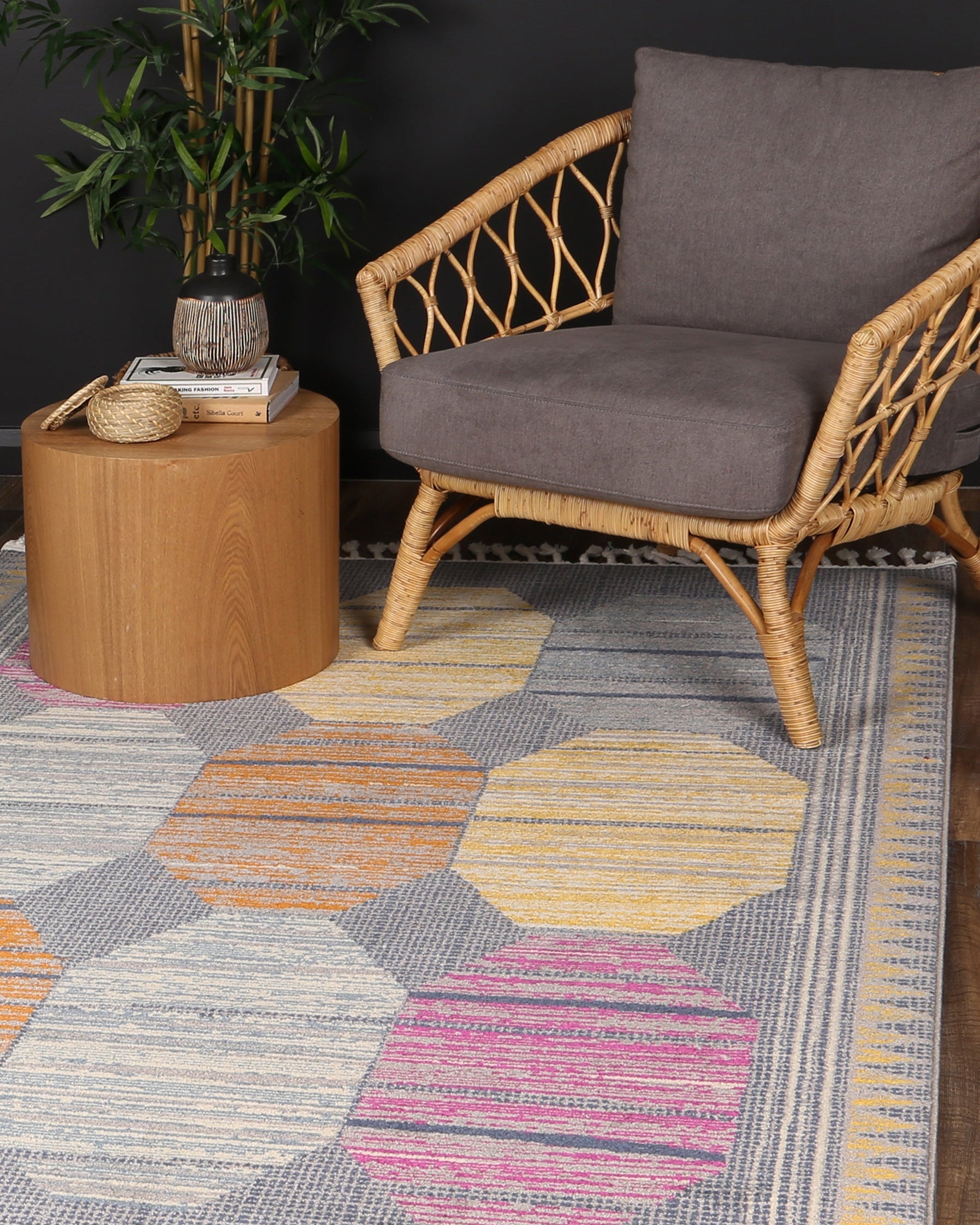 Asilah Bp65A Navy Yellow - Multi Colour asilah rug from Vogue Rugs Australia