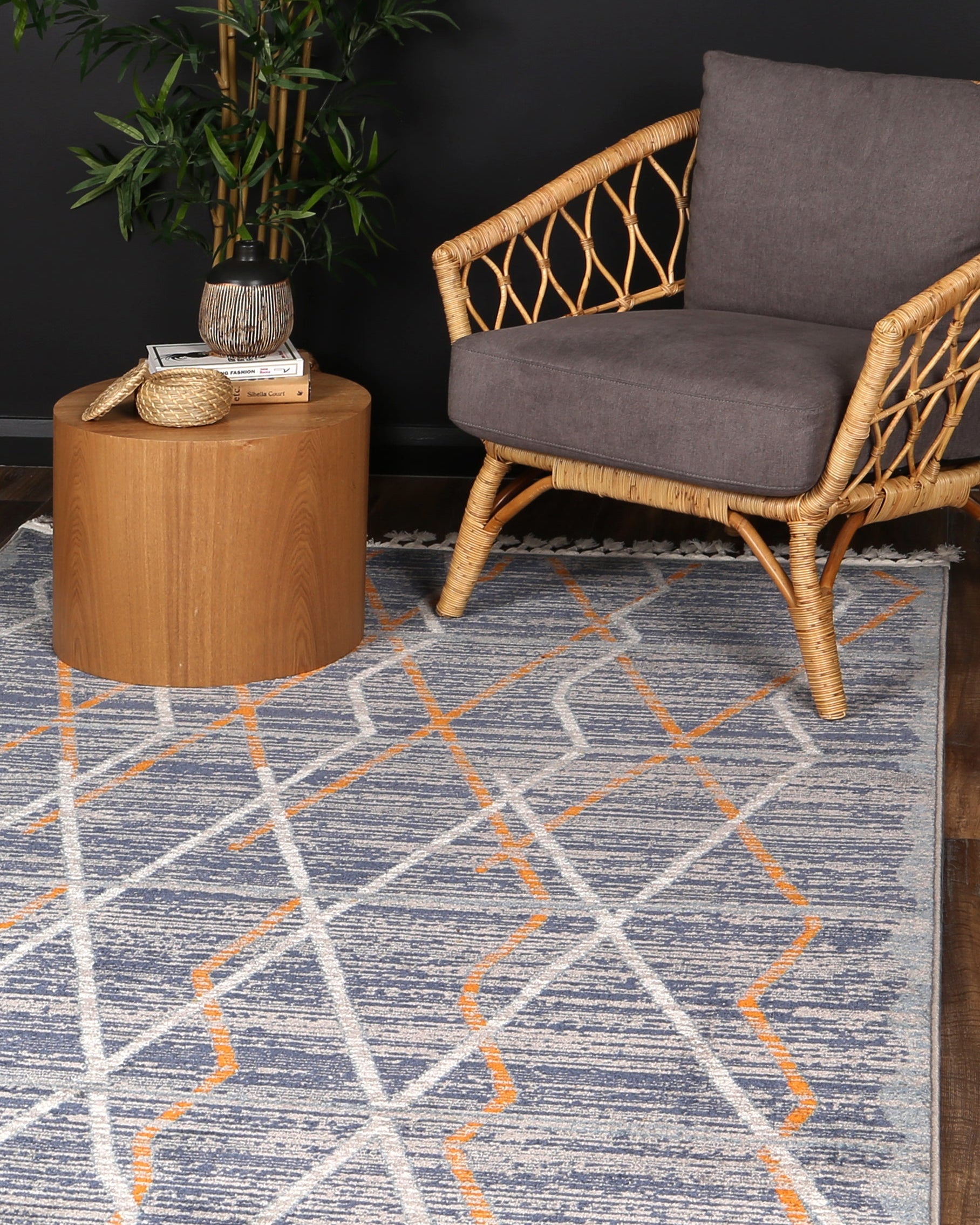 Asilah Bs18A Grey Navy - Grey asilah rug from Vogue Rugs Australia