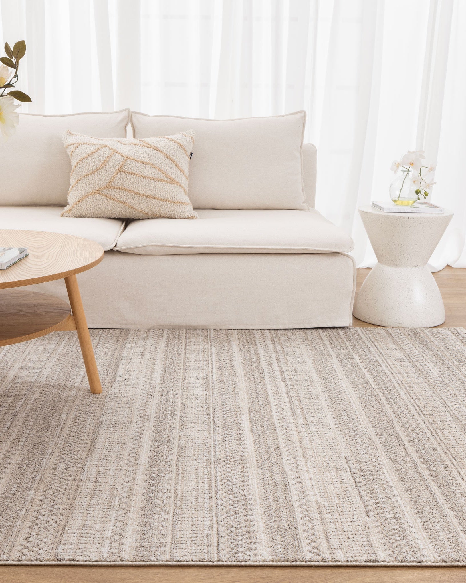 Clara Distressed Tribal Beige Rug - C101 - Beige tribal rug from Vogue Rugs Australia