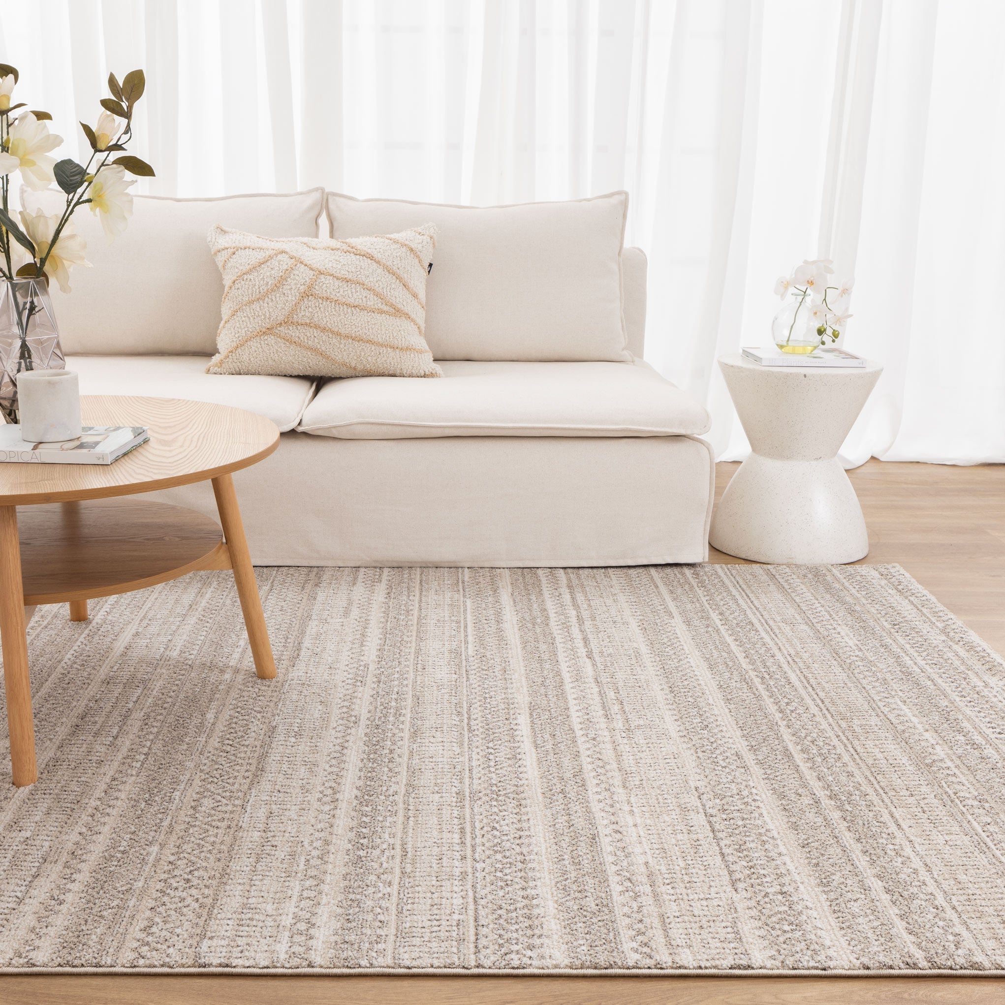 Clara Distressed Tribal Beige Rug - C101 - Beige tribal rug from Vogue Rugs Australia