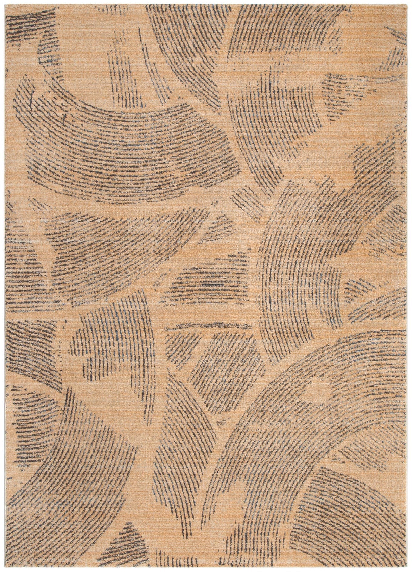 Clara Abstract Paintbrush Gold Rug - C104 - Gold modern abstract rug from Vogue Rugs Australia