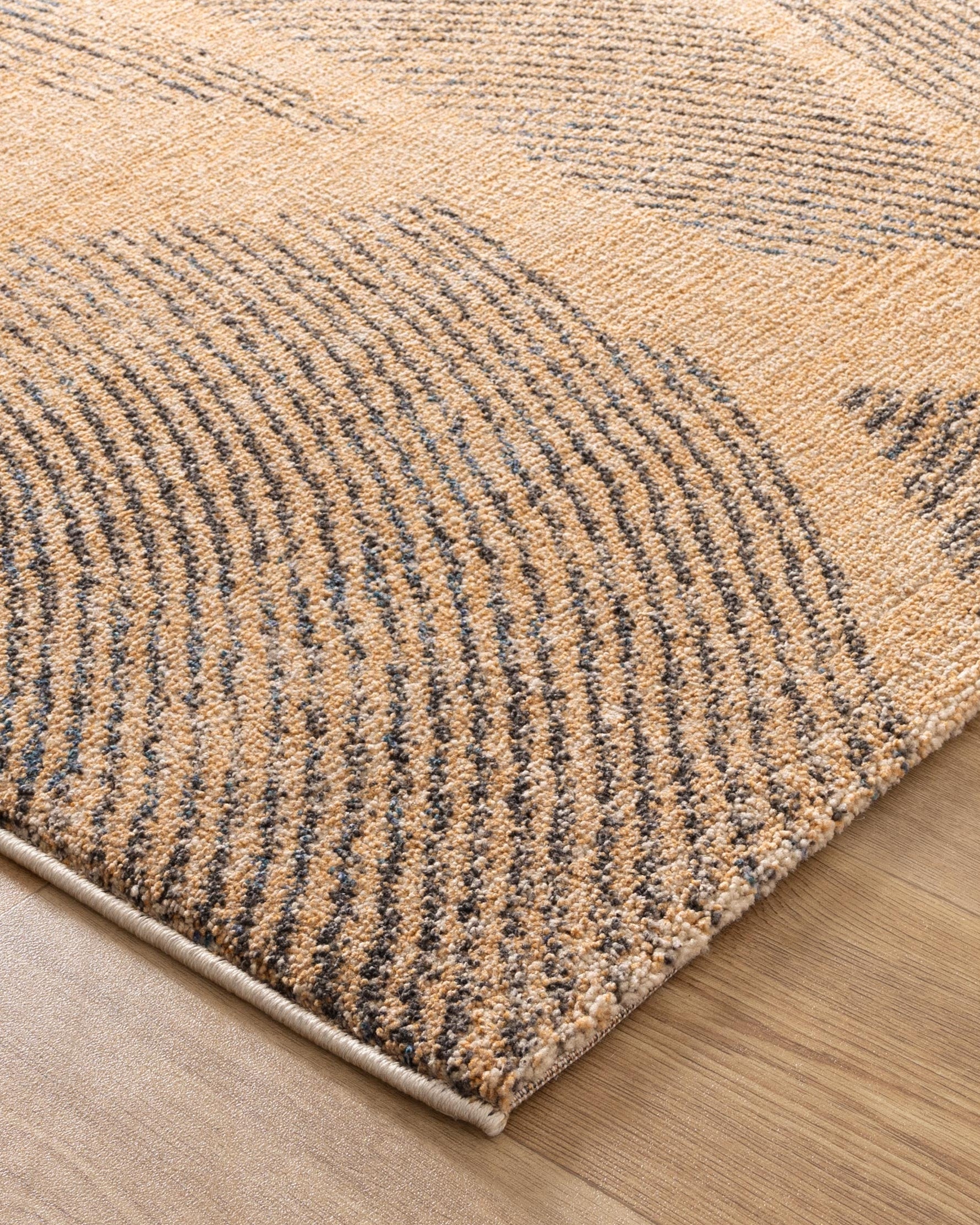 Clara Abstract Paintbrush Gold Rug - C104 - Gold modern abstract rug from Vogue Rugs Australia