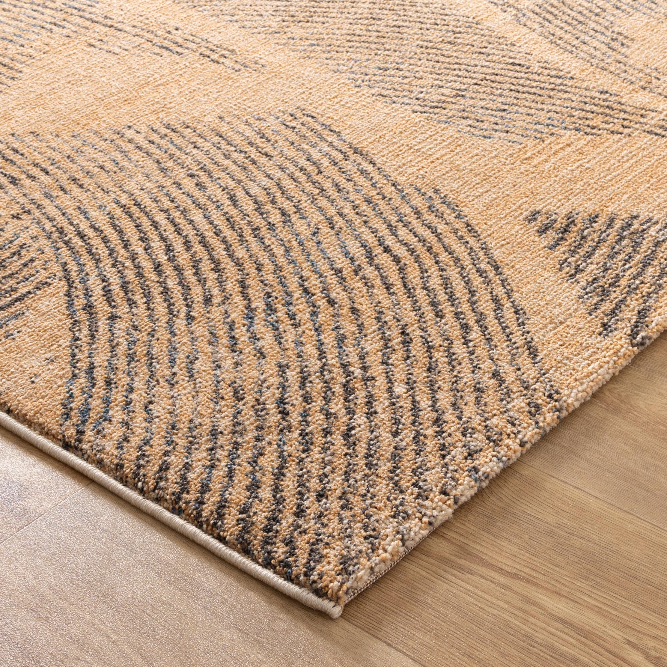 Clara Abstract Paintbrush Gold Rug - C104 - Gold modern abstract rug from Vogue Rugs Australia