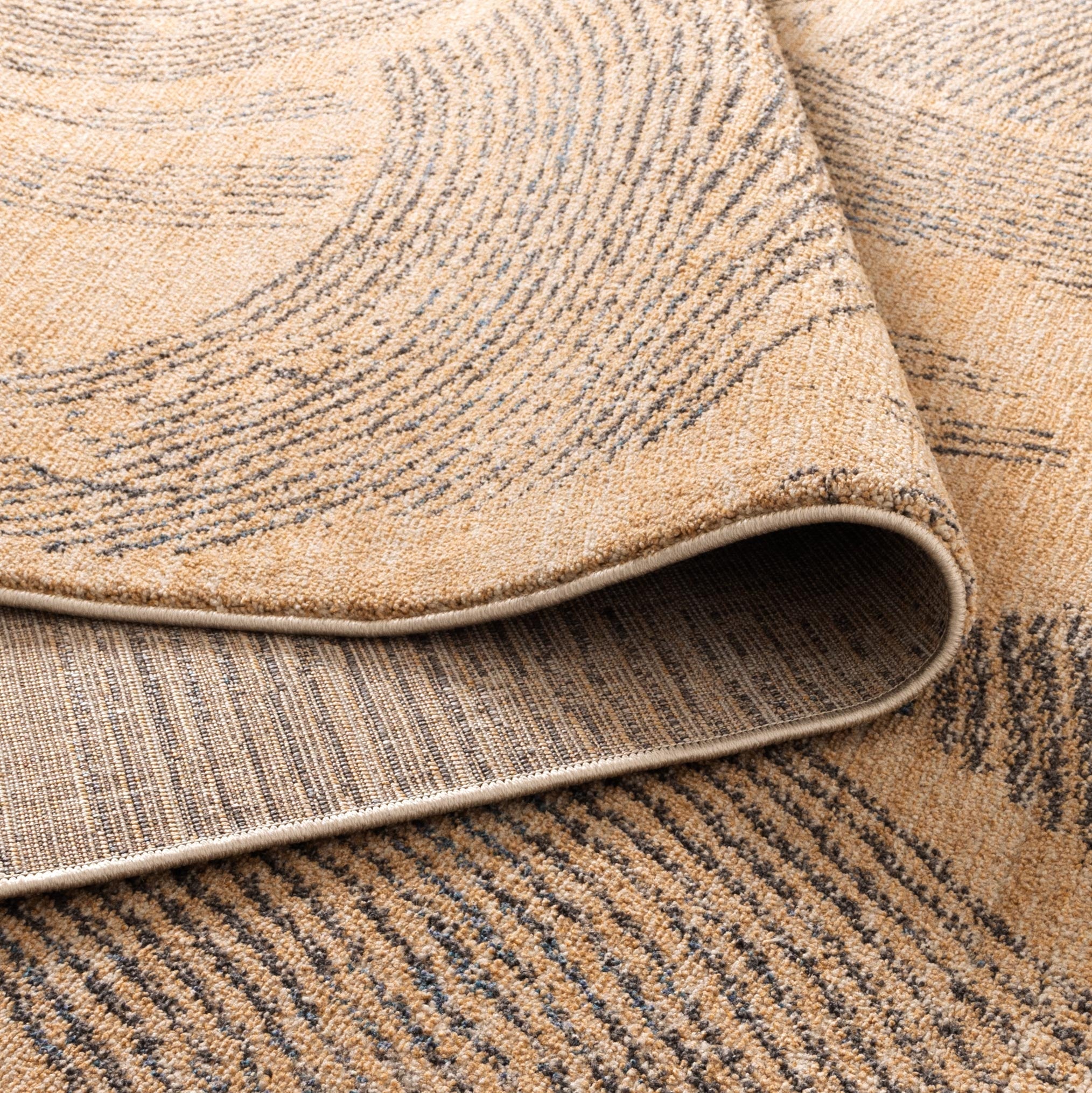 Clara Abstract Paintbrush Gold Rug - C104 - Gold modern abstract rug from Vogue Rugs Australia