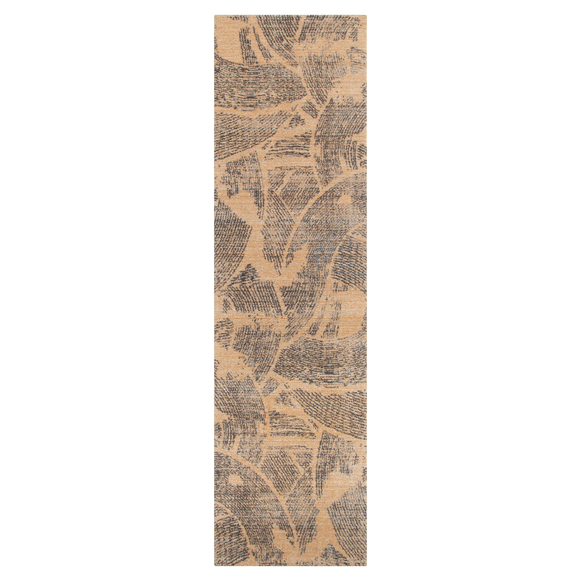 Clara Abstract Paintbrush Gold Rug - C104 - Gold modern abstract rug from Vogue Rugs Australia