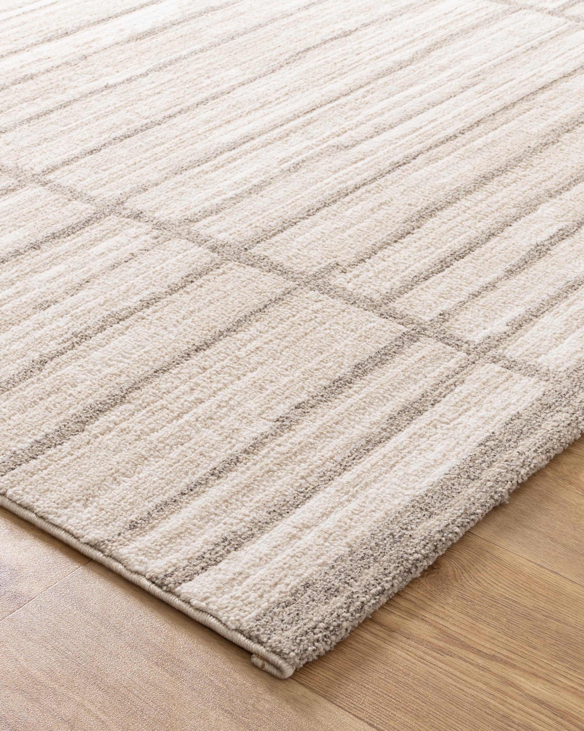 Clara Distressed Thick Lines Beige Grey Rug - C107 - Beige area rug rug from Vogue Rugs Australia