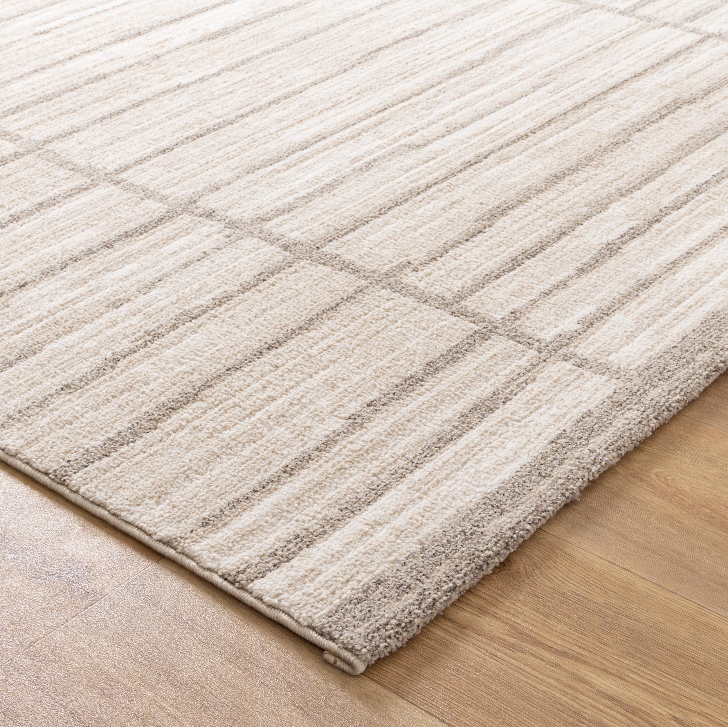 Clara Distressed Thick Lines Beige Grey Rug - C107 - Beige area rug rug from Vogue Rugs Australia
