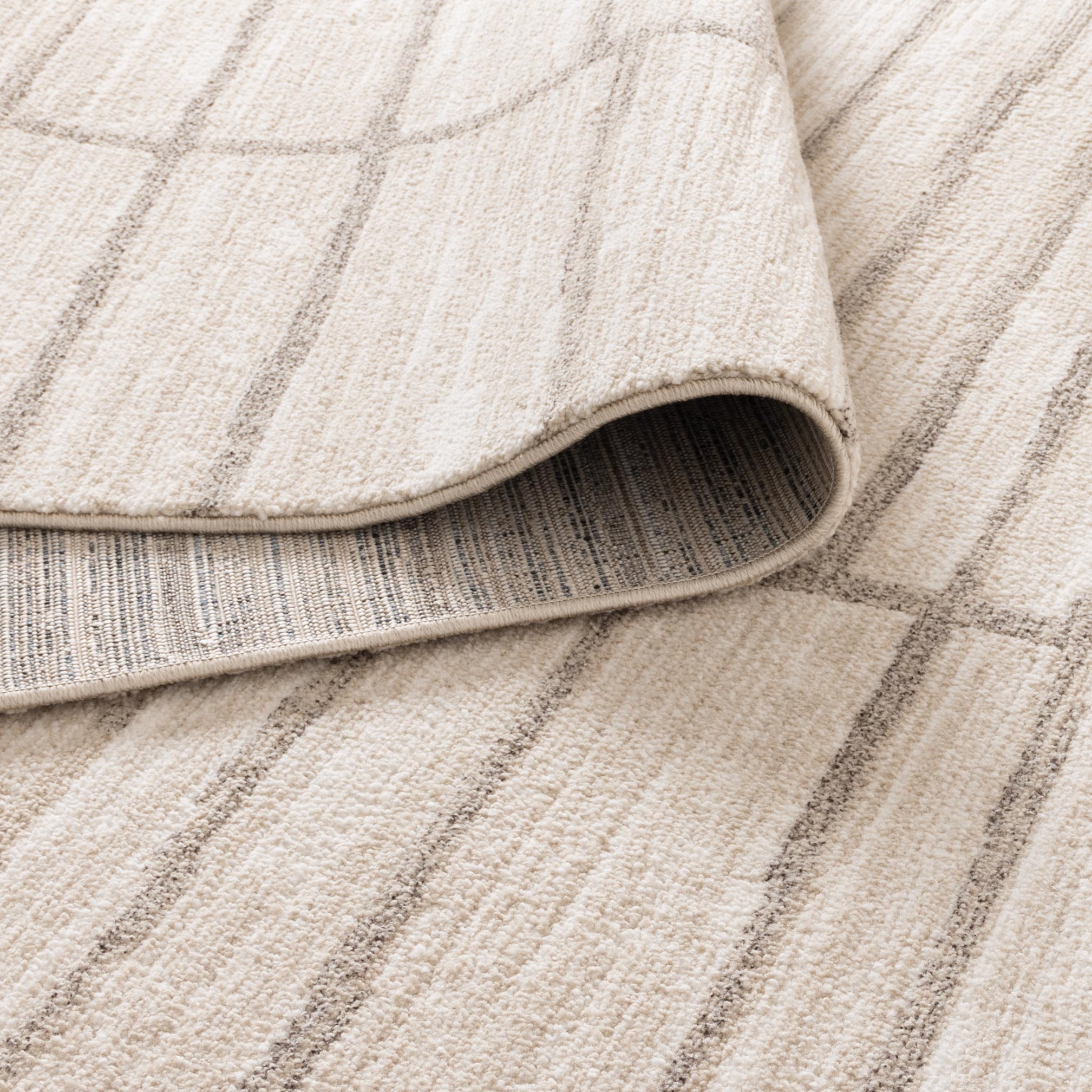 Clara Distressed Thick Lines Beige Grey Rug - C107 - Beige area rug rug from Vogue Rugs Australia