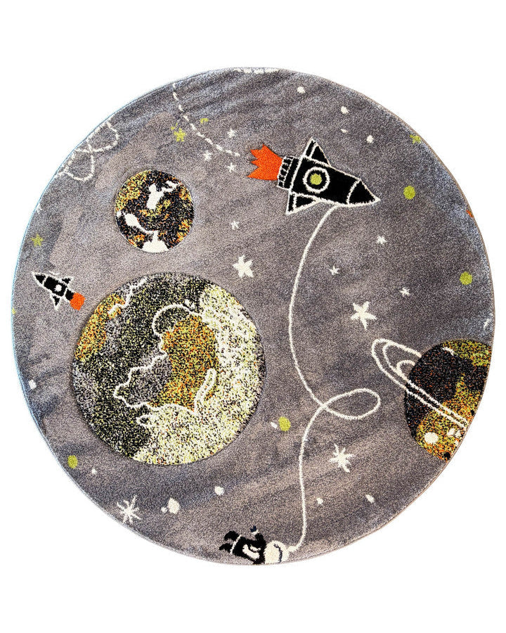 Cotton Candy D359A Space Grey ROUND - Grey kids rug from Vogue Rugs Australia