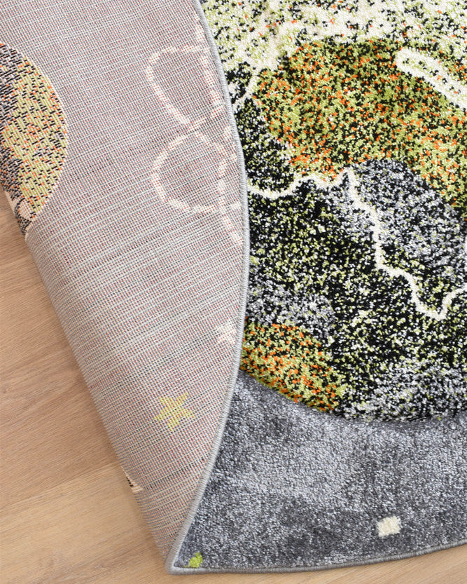 Cotton Candy D359A Space Grey ROUND - Grey kids rug from Vogue Rugs Australia