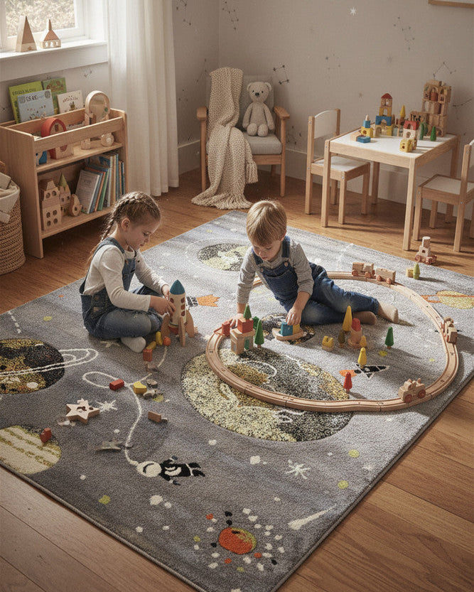 Cotton Candy D359A Space Grey - Grey kids rug from Vogue Rugs Australia