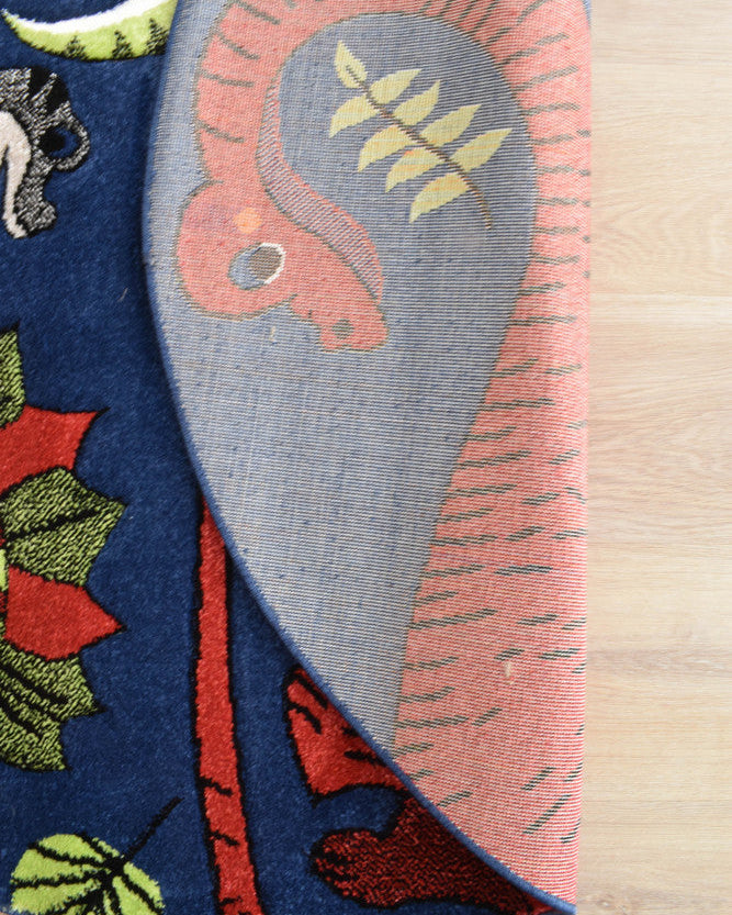Cotton Candy E925A Dinosaur Blue ROUND - Blue kids rug from Vogue Rugs Australia