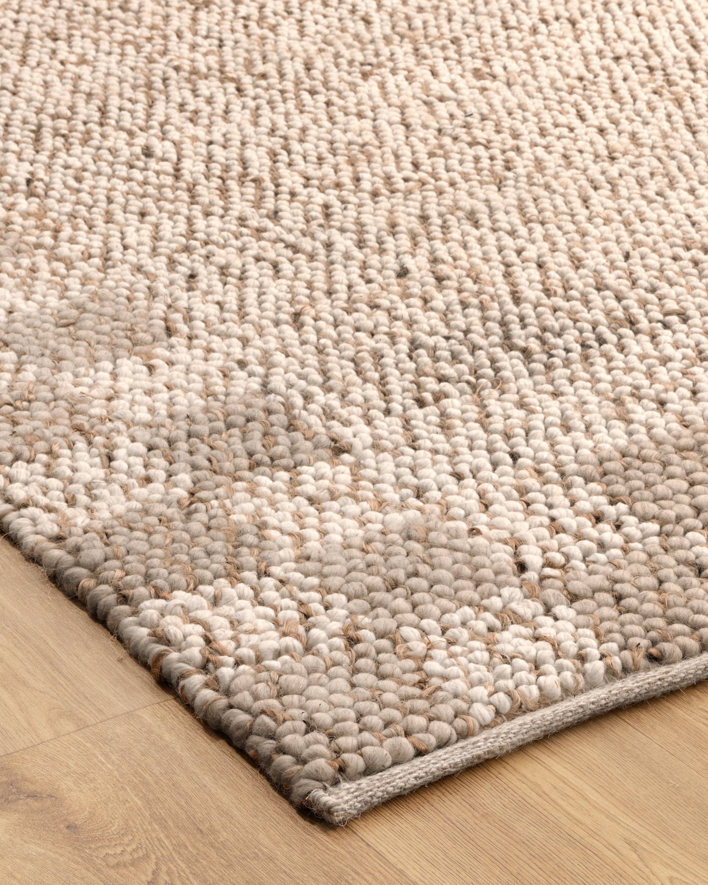 Eco Weave Checkered Border Cream Beige Jute and Wool Rug - Beige area rug rug from Vogue Rugs Australia