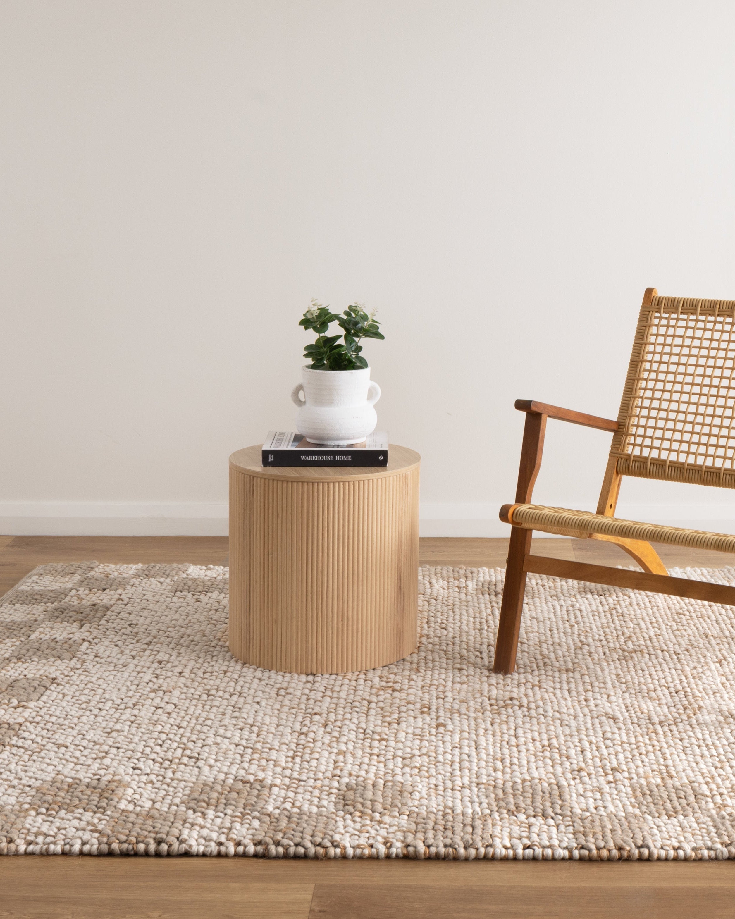 Eco Weave Checkered Border Cream Beige Jute and Wool Rug - Beige area rug rug from Vogue Rugs Australia