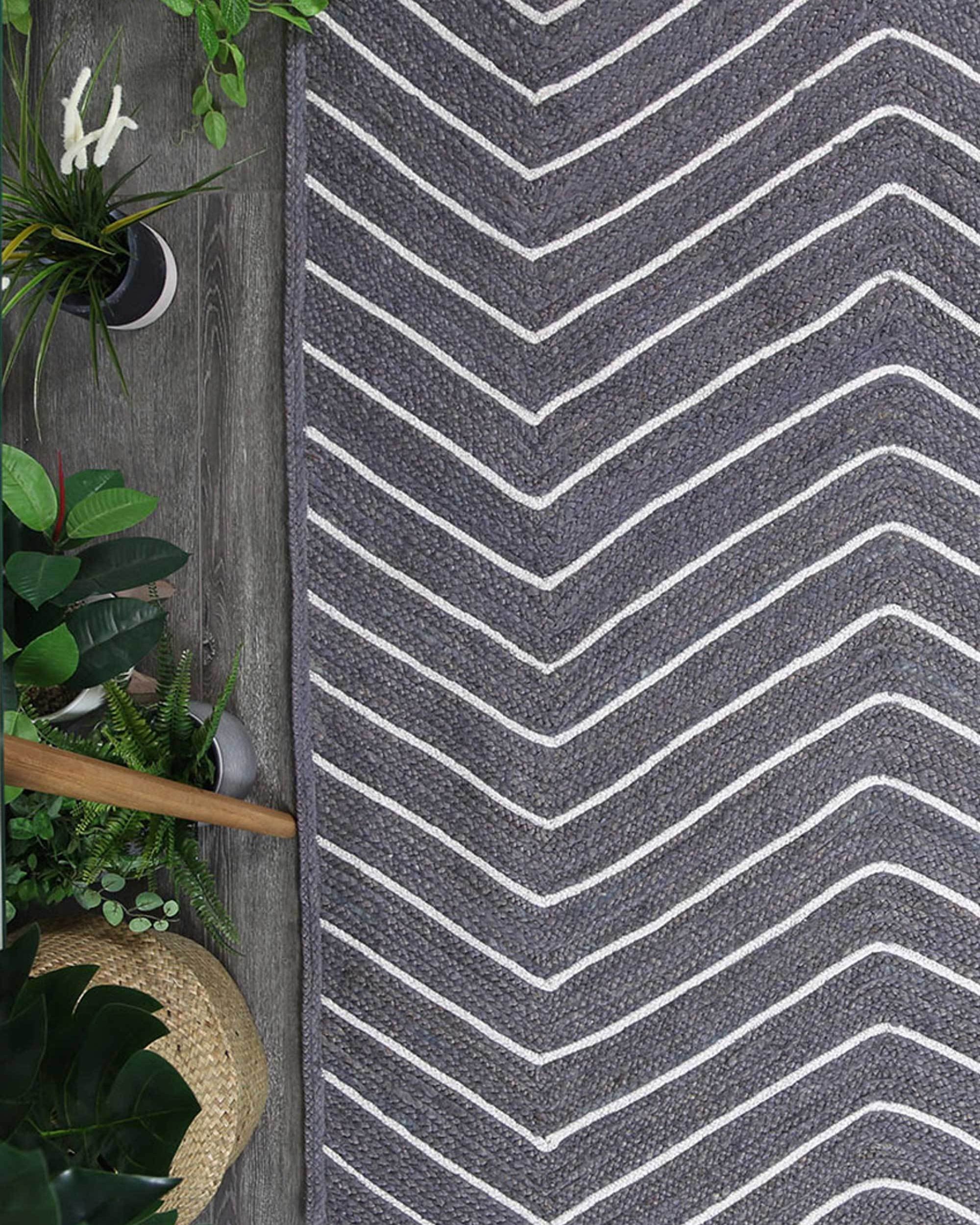 Artisan Natural Chevron Grey Rug