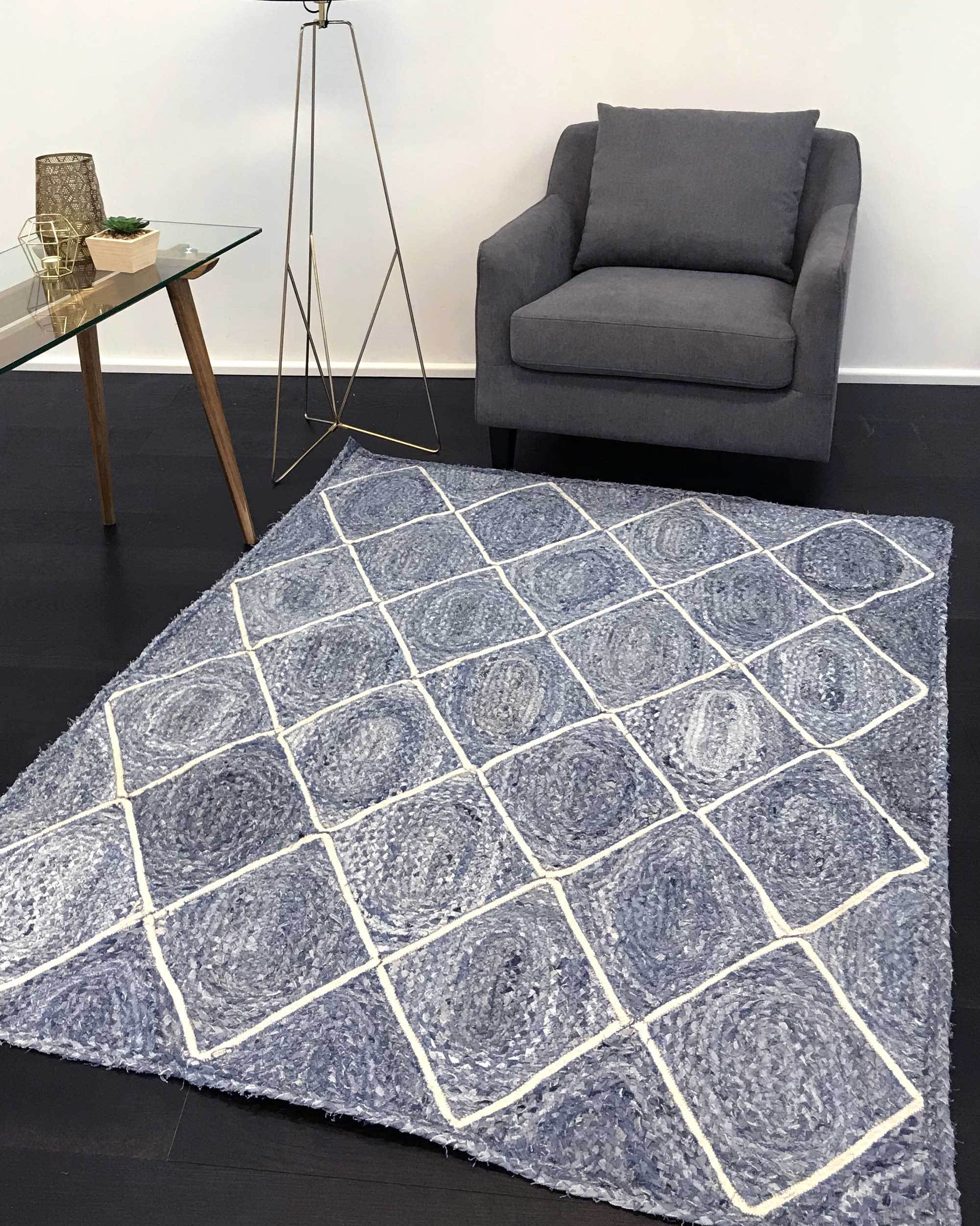 Artisan Natural Diamond Denim Rug