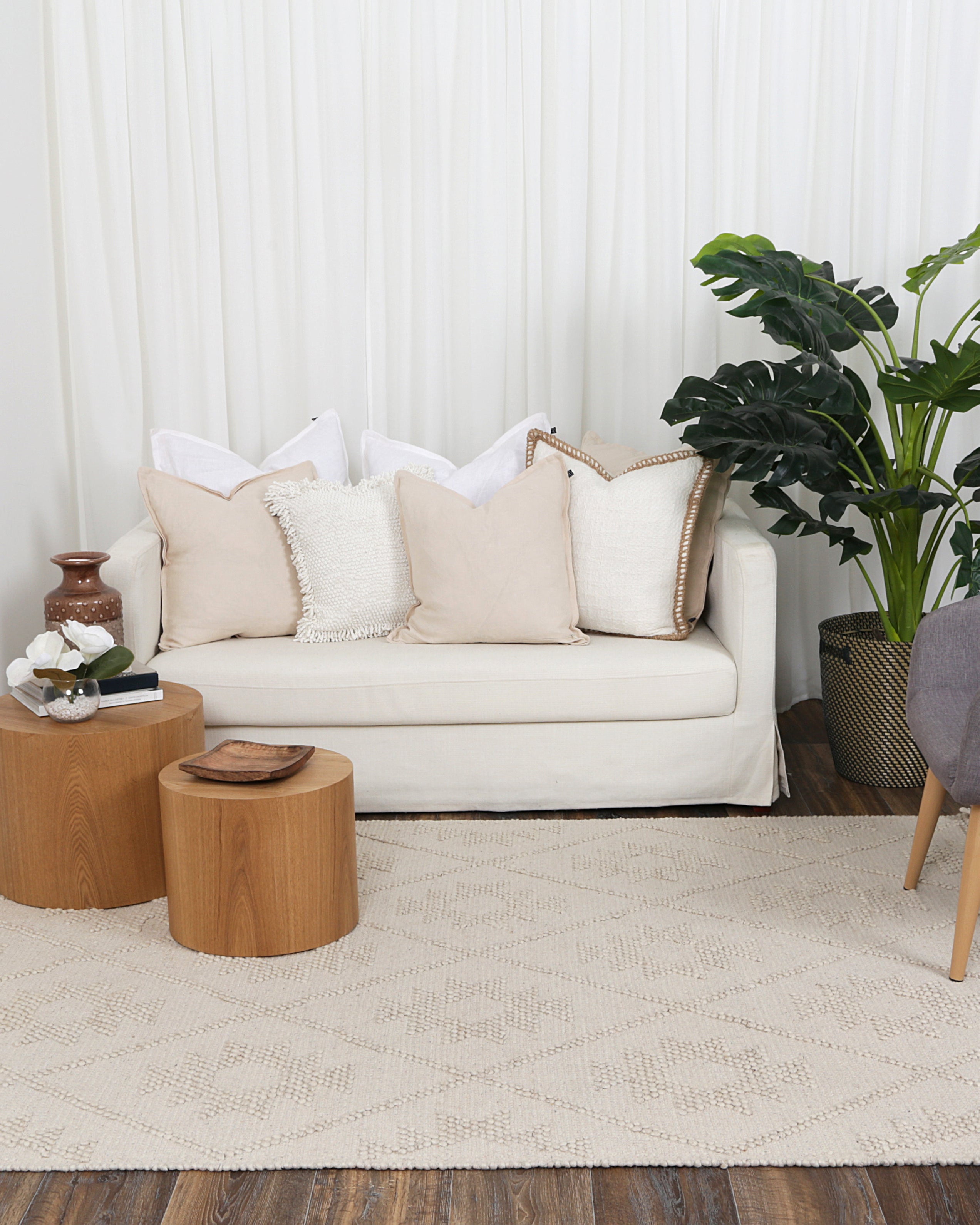 Diego Geometric Beige Wool Rug - DIEG04 - Beige area rug rug from Vogue Rugs Australia