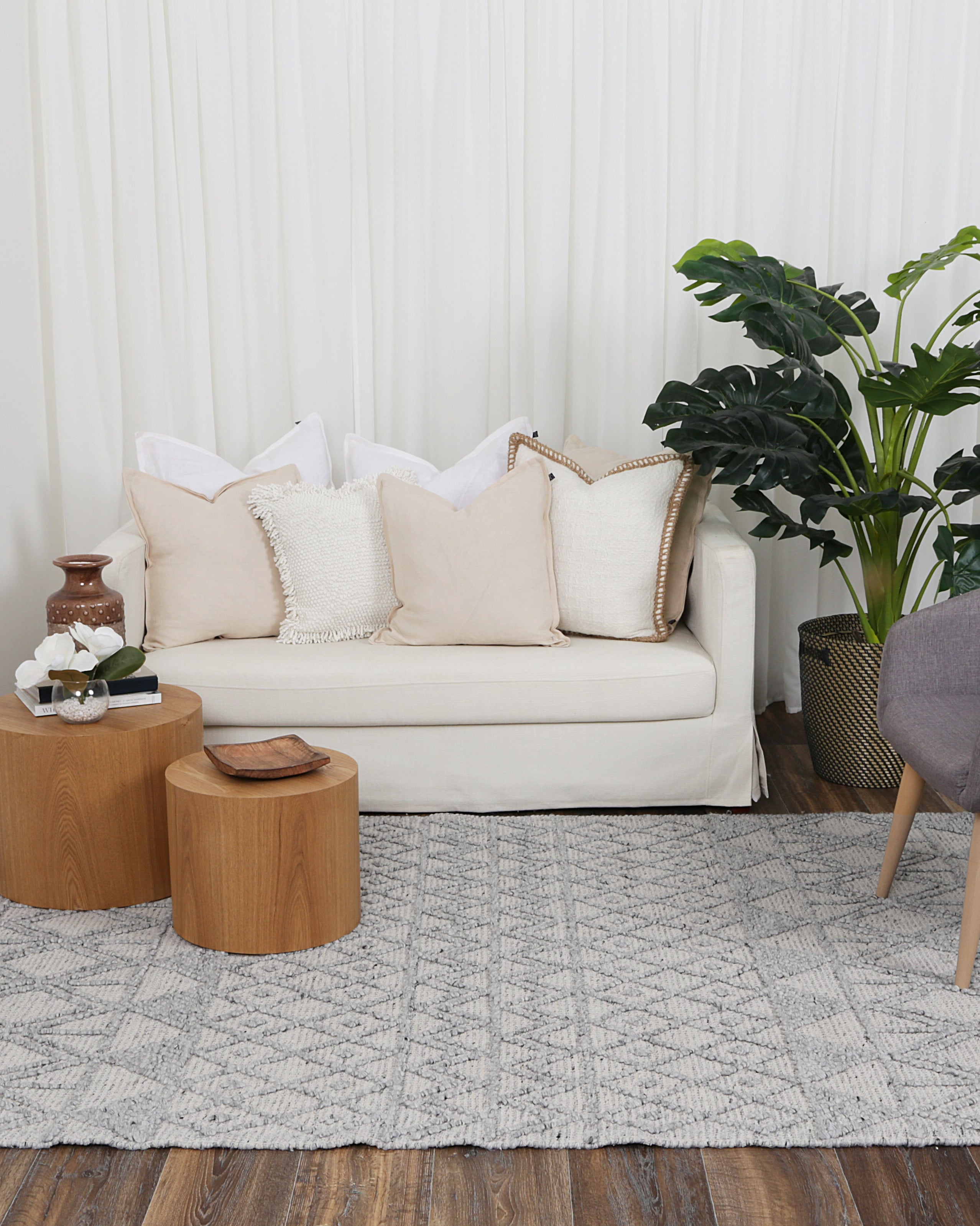 Diego Inca Grey Wool Rug - DIEG01 - Grey area rug rug from Vogue Rugs Australia