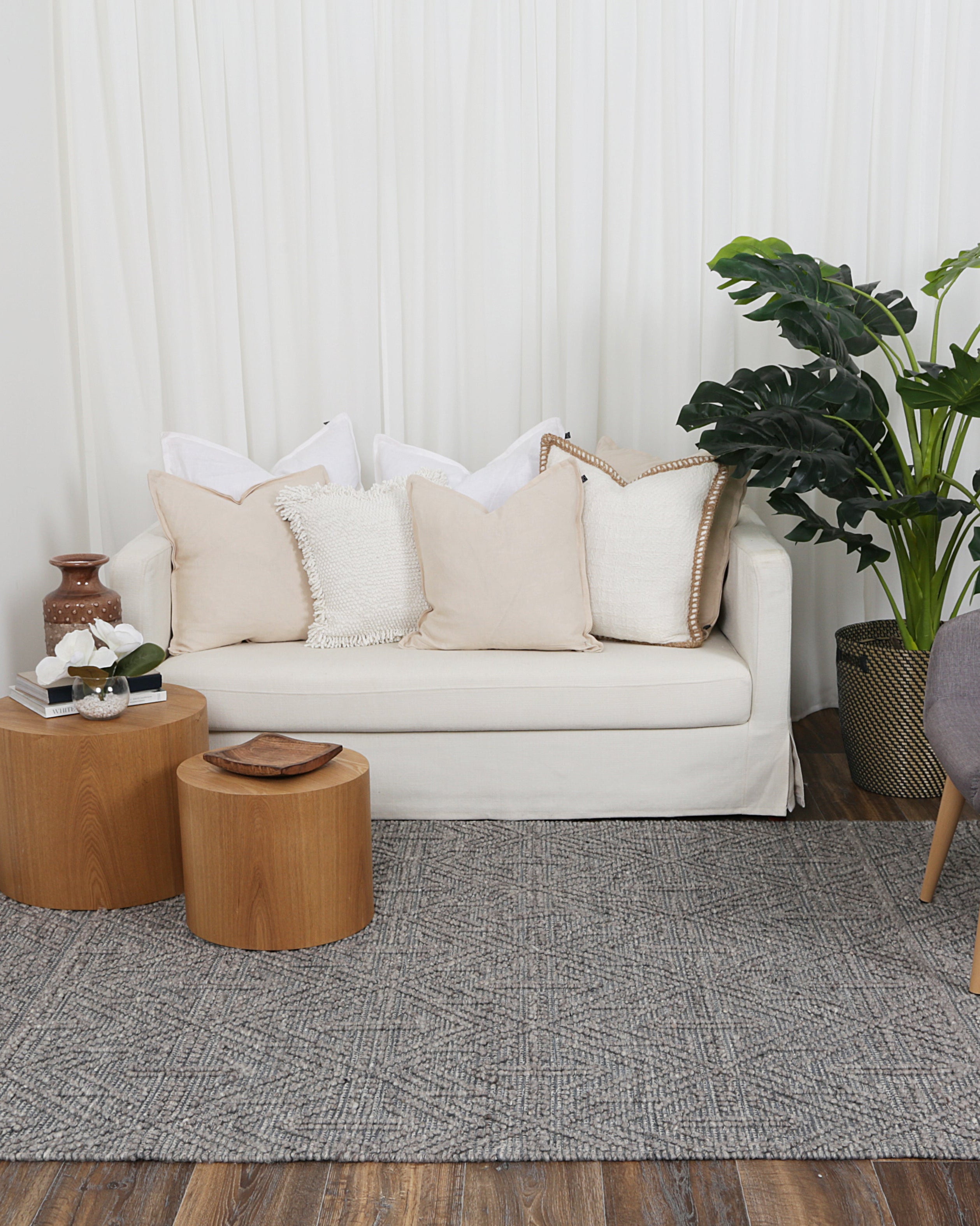 Diego Tribal Grey Multi Wool Rug - DIEG02 - Grey tribal rug from Vogue Rugs Australia
