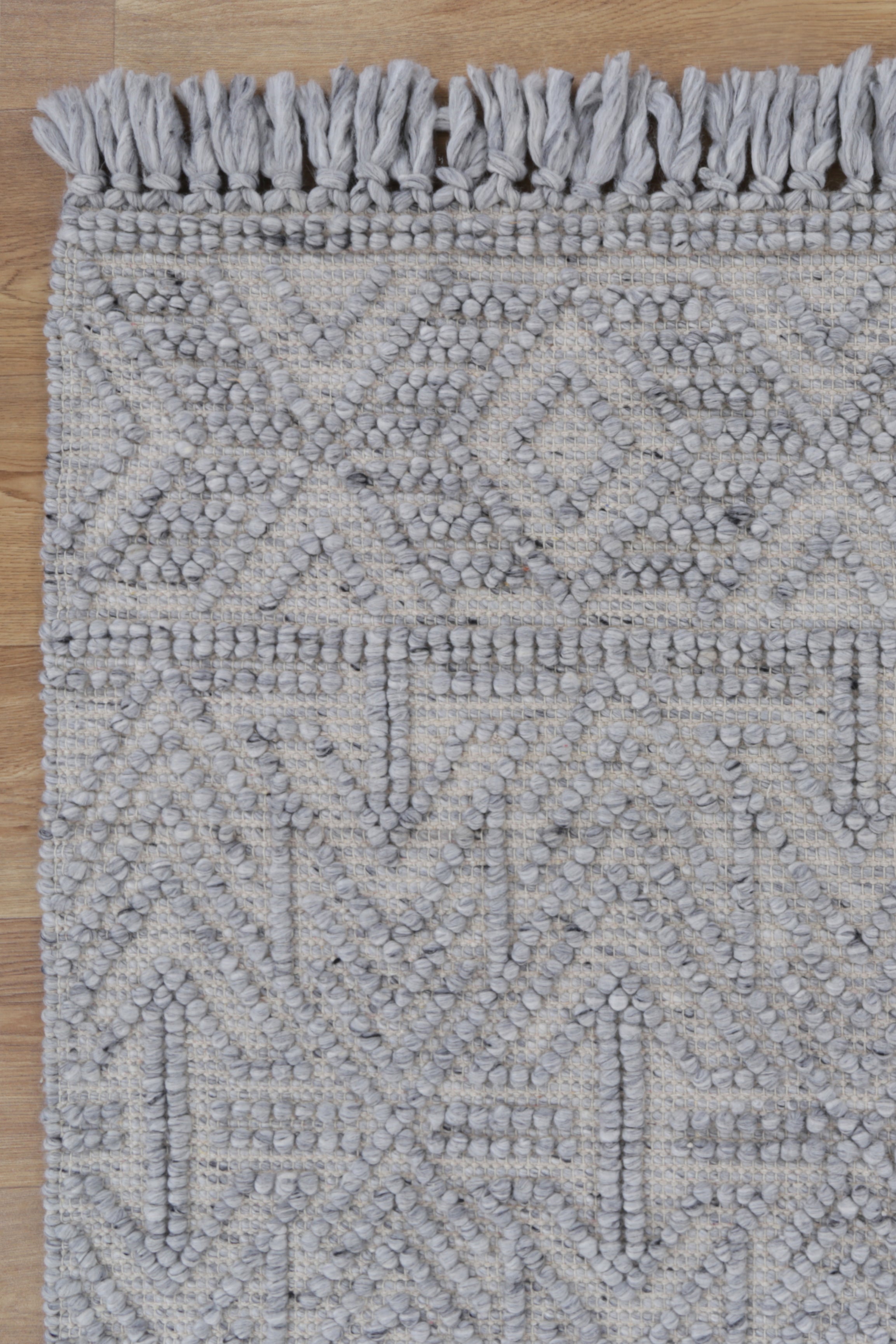 Diego Tribal Grey Wool Rug - DIEG02.