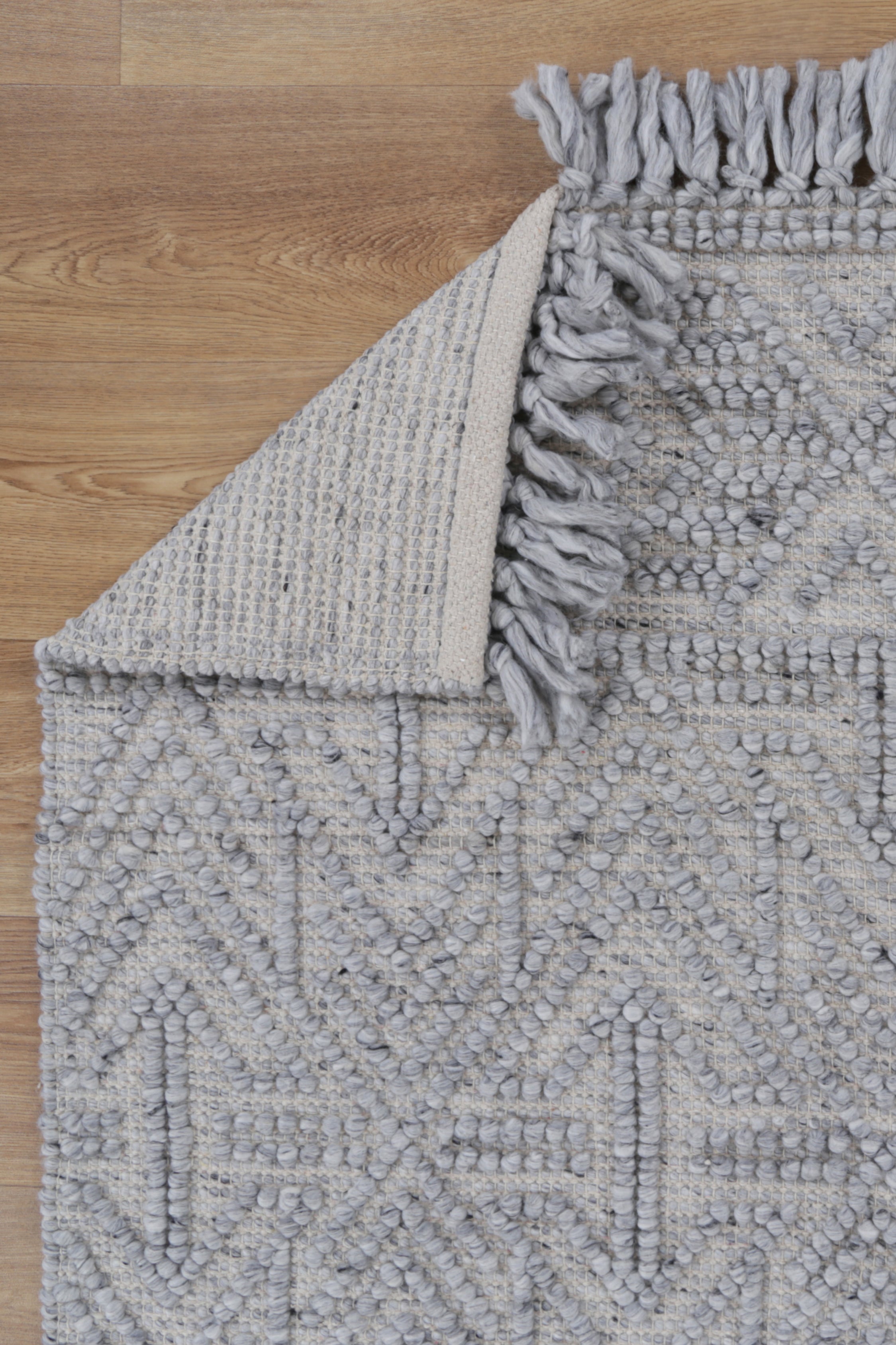Diego Tribal Grey Wool Rug - DIEG02.