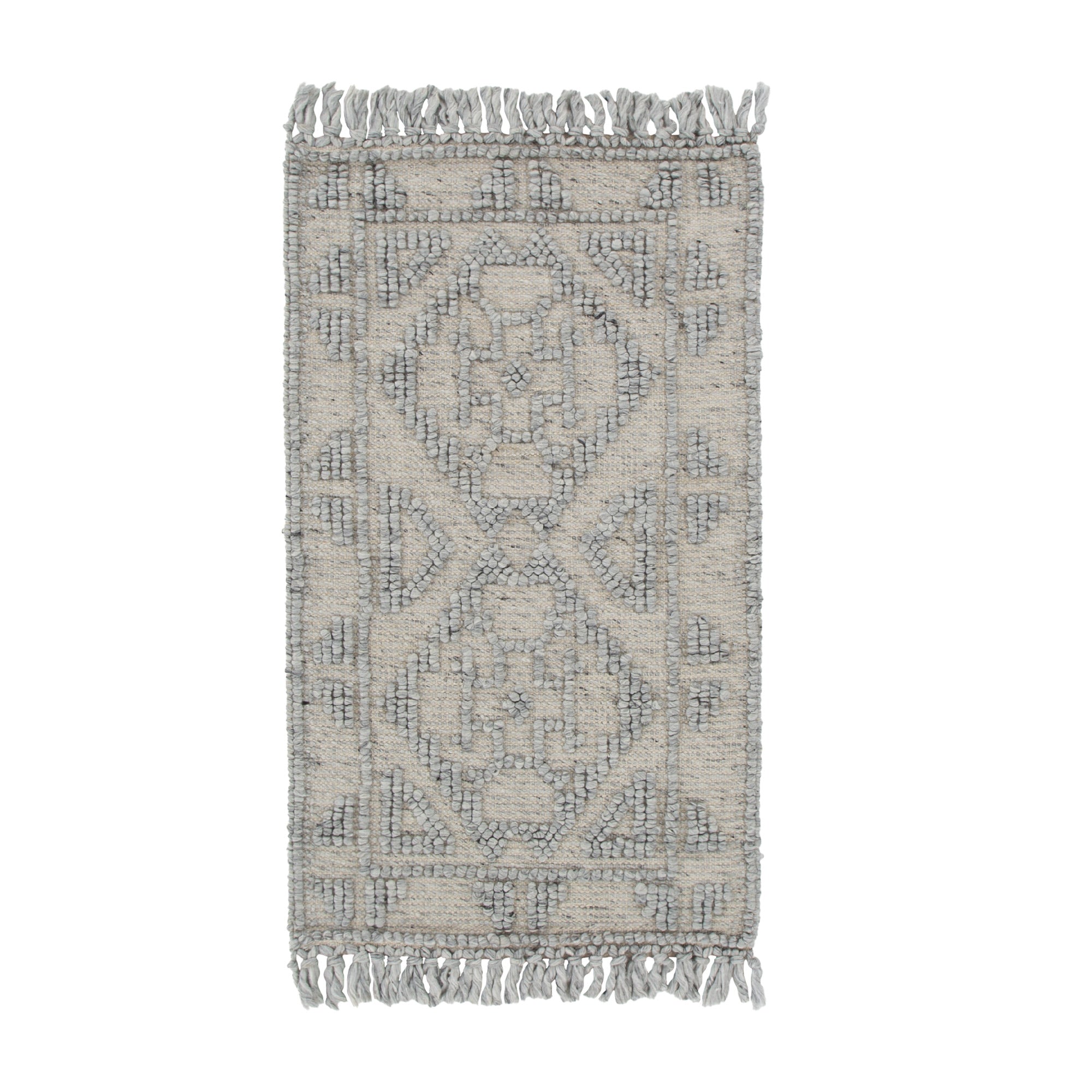 Diego Ornamental Grey Wool Rug - DIEG03.