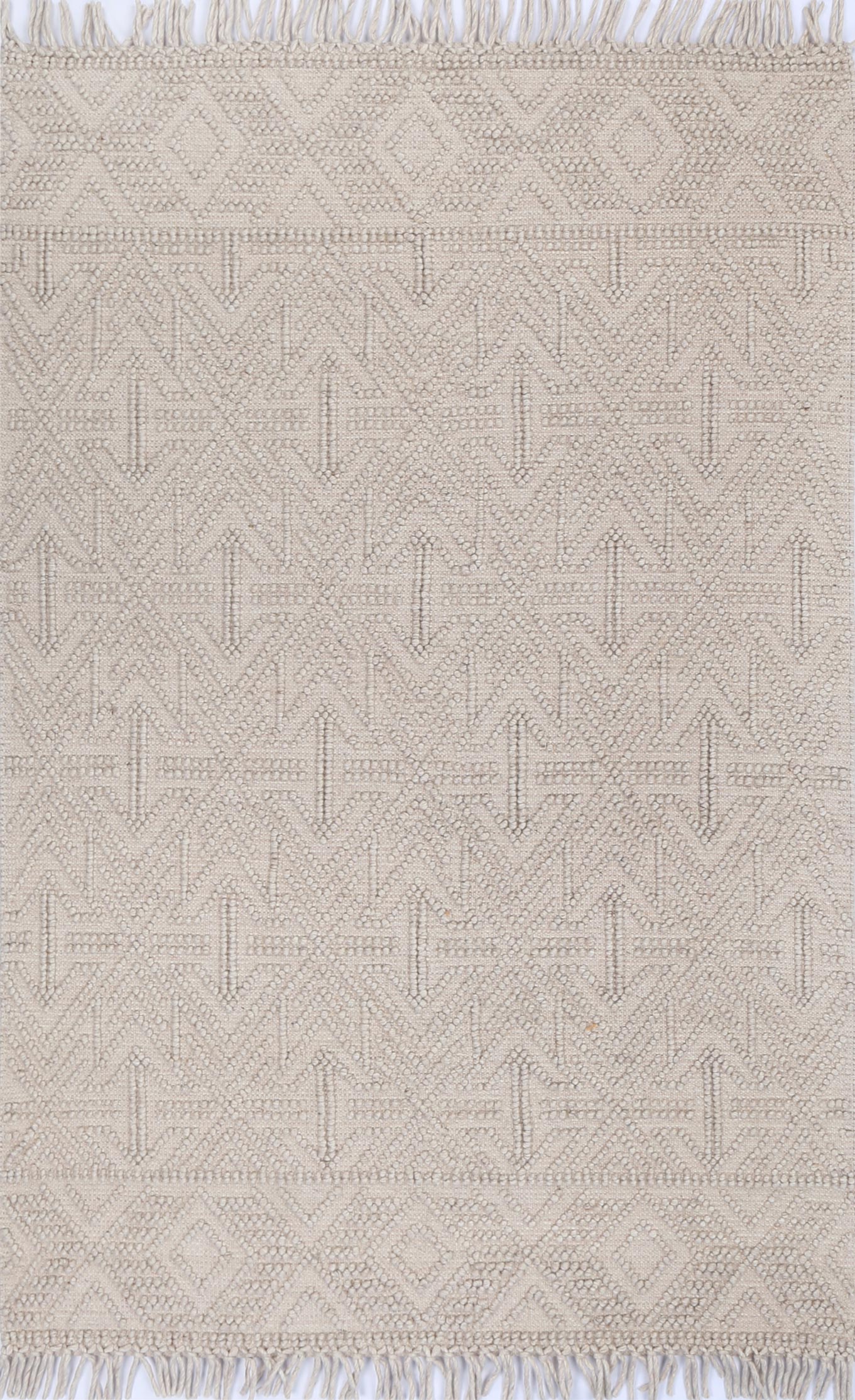 Diego Geometric Brown Wool Rug - DIEG04.