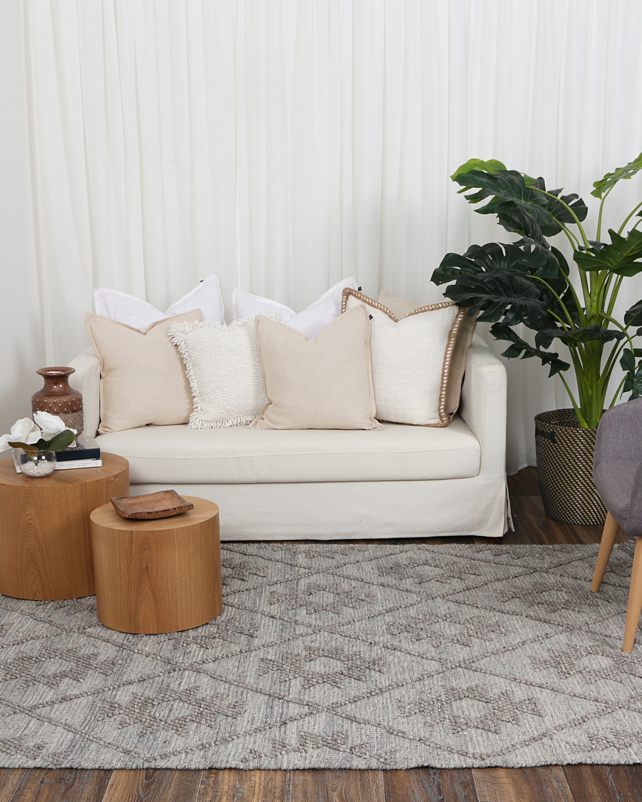 Diego Geometric Grey Multi Wool Rug - DIEG04 - Grey area rug rug from Vogue Rugs Australia