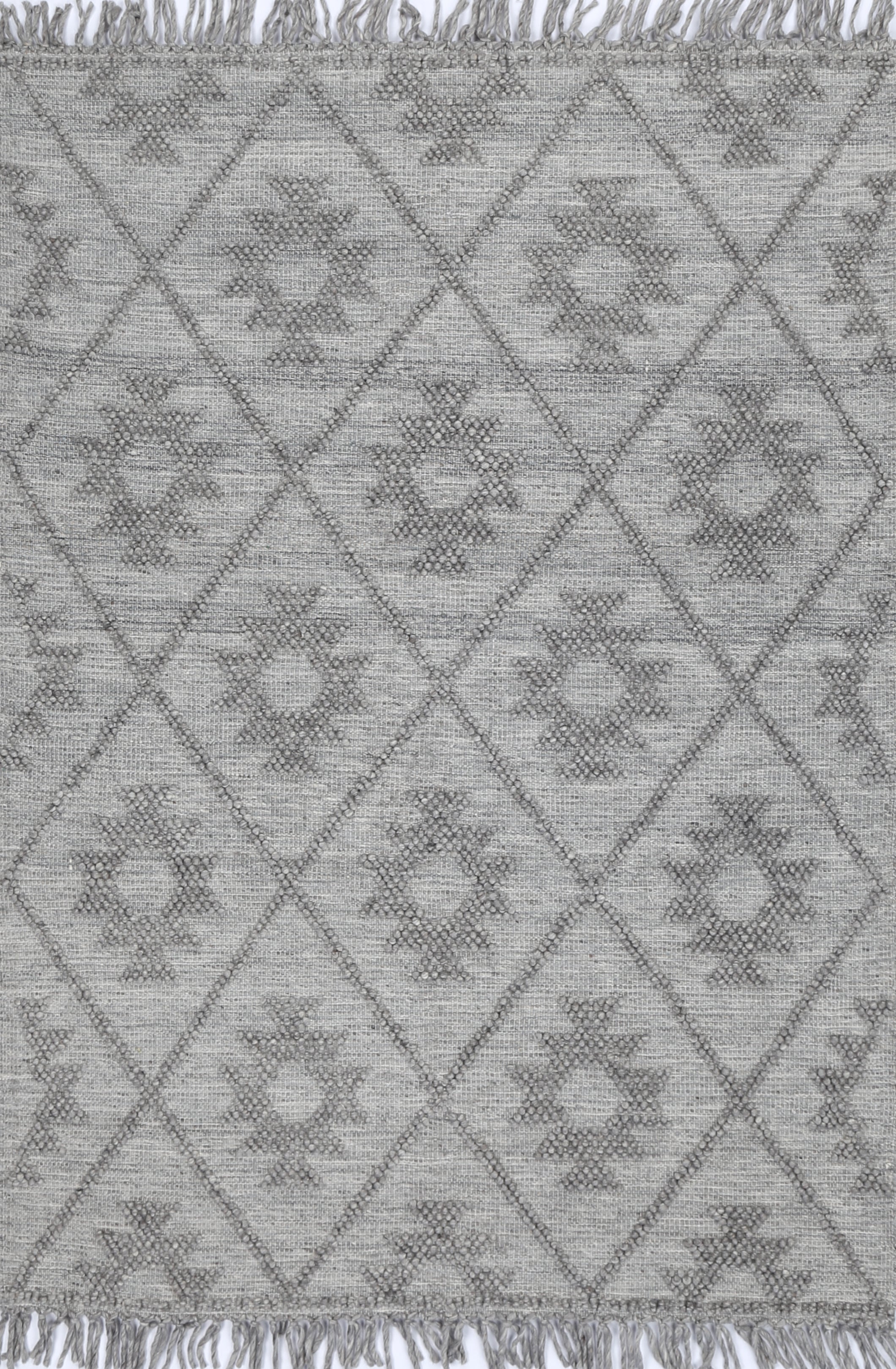 Diego Geometric Grey Multi Wool Rug - DIEG04.