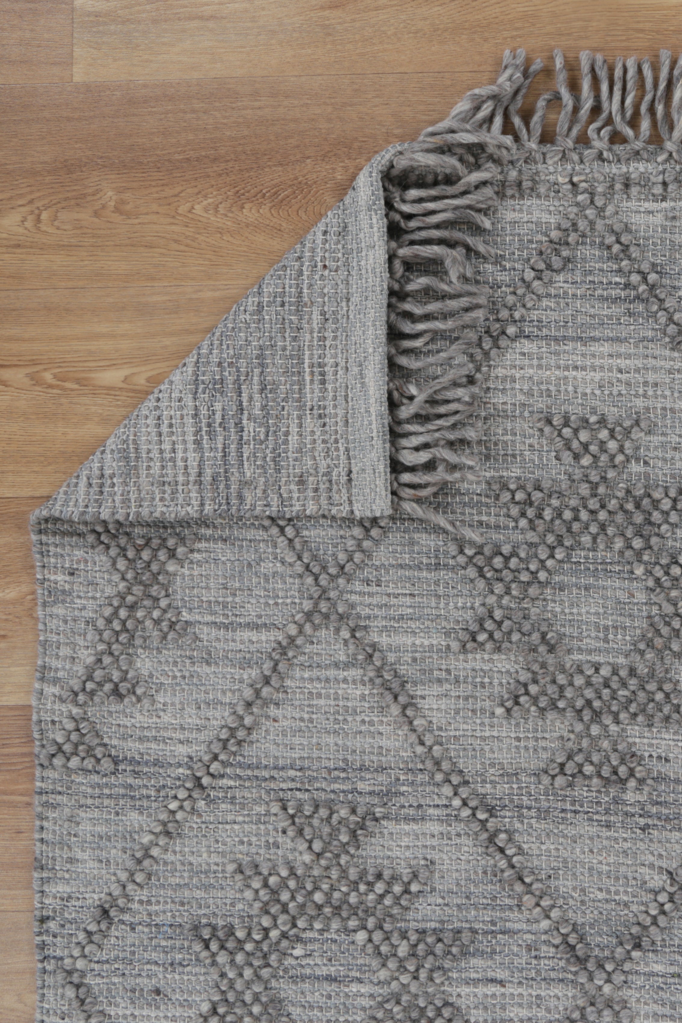 Diego Geometric Grey Multi Wool Rug - DIEG04.