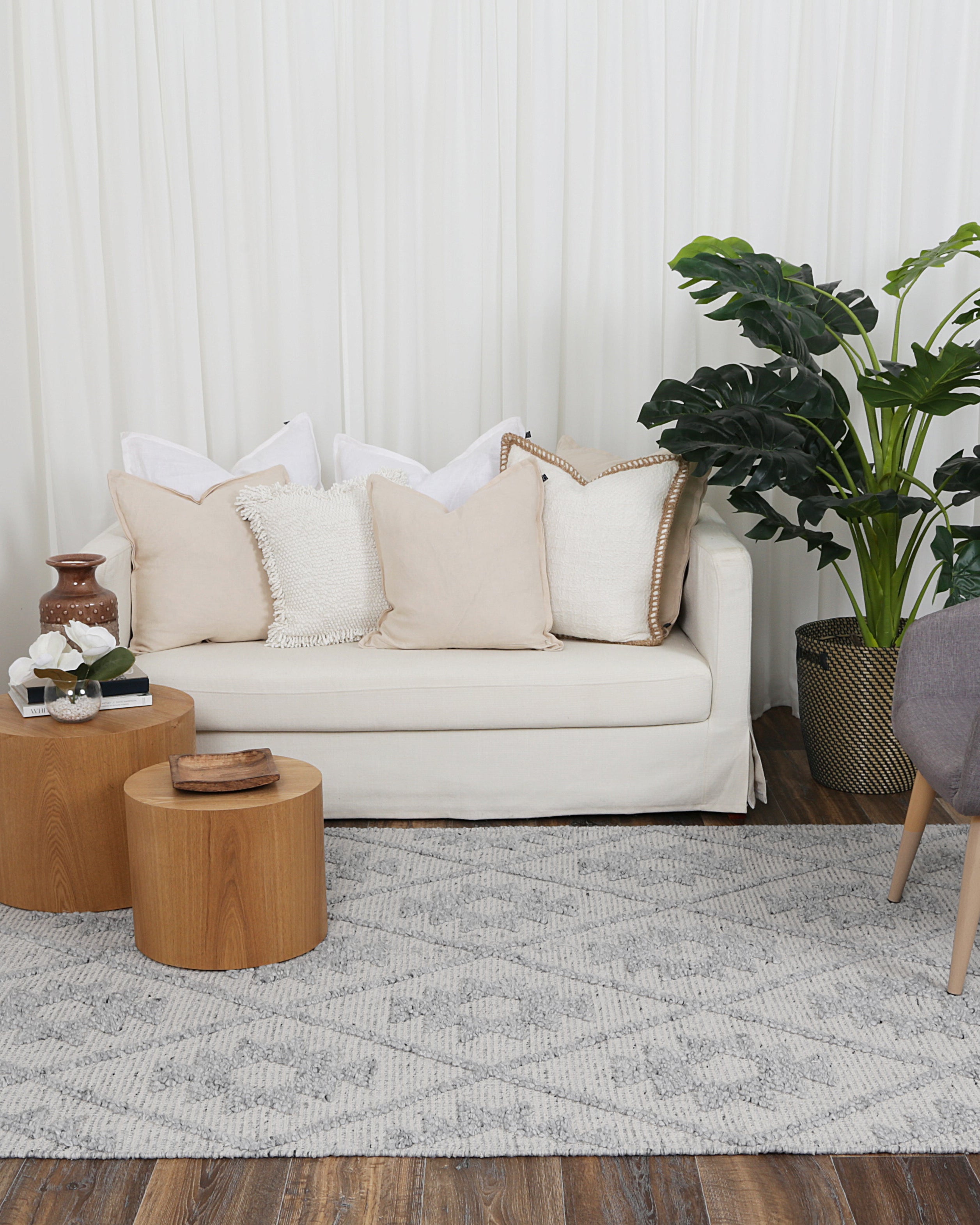 Diego Geometric Grey Wool Rug - DIEG04 - Grey area rug rug from Vogue Rugs Australia