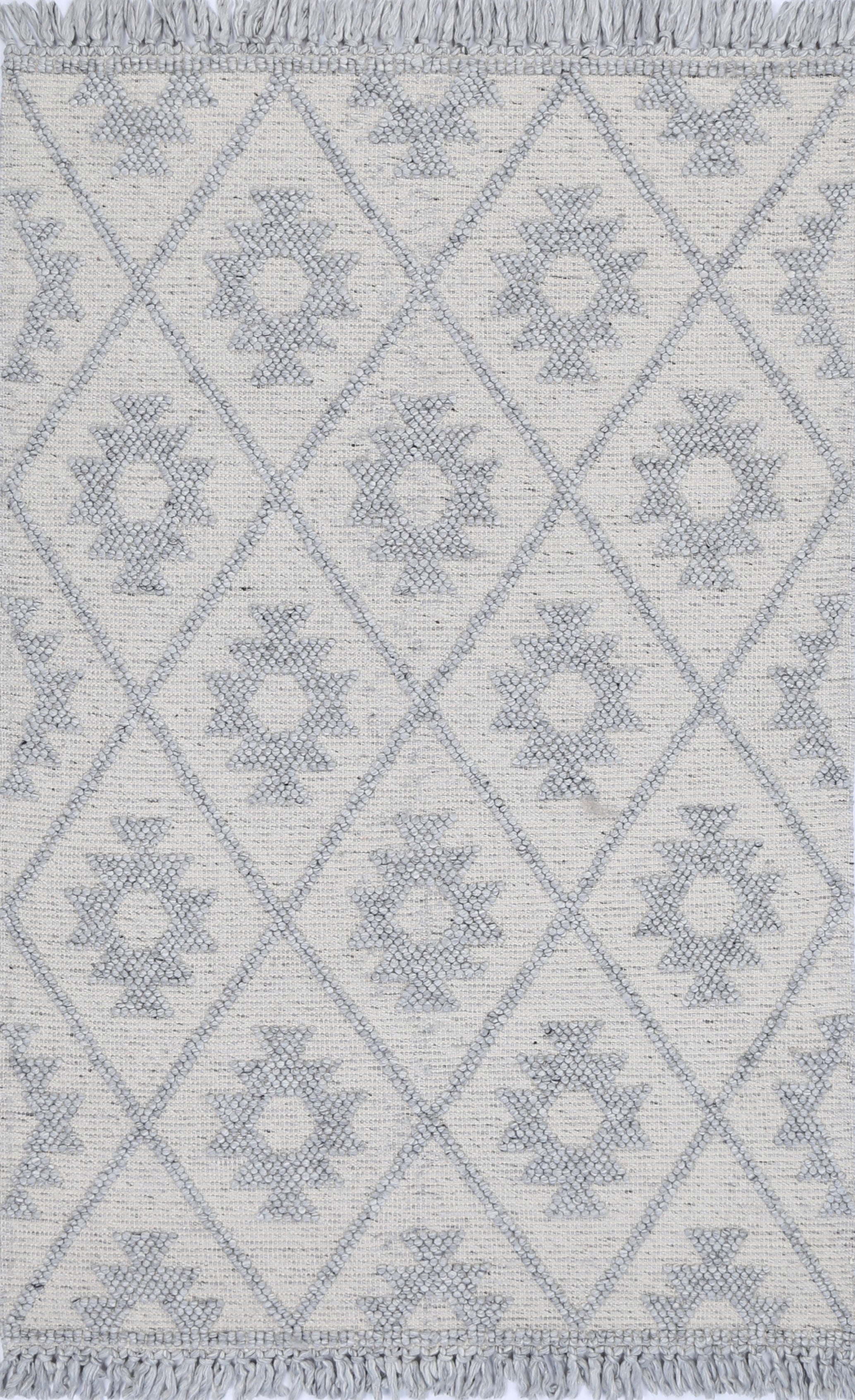 Diego Geometric Grey Wool Rug - DIEG04.