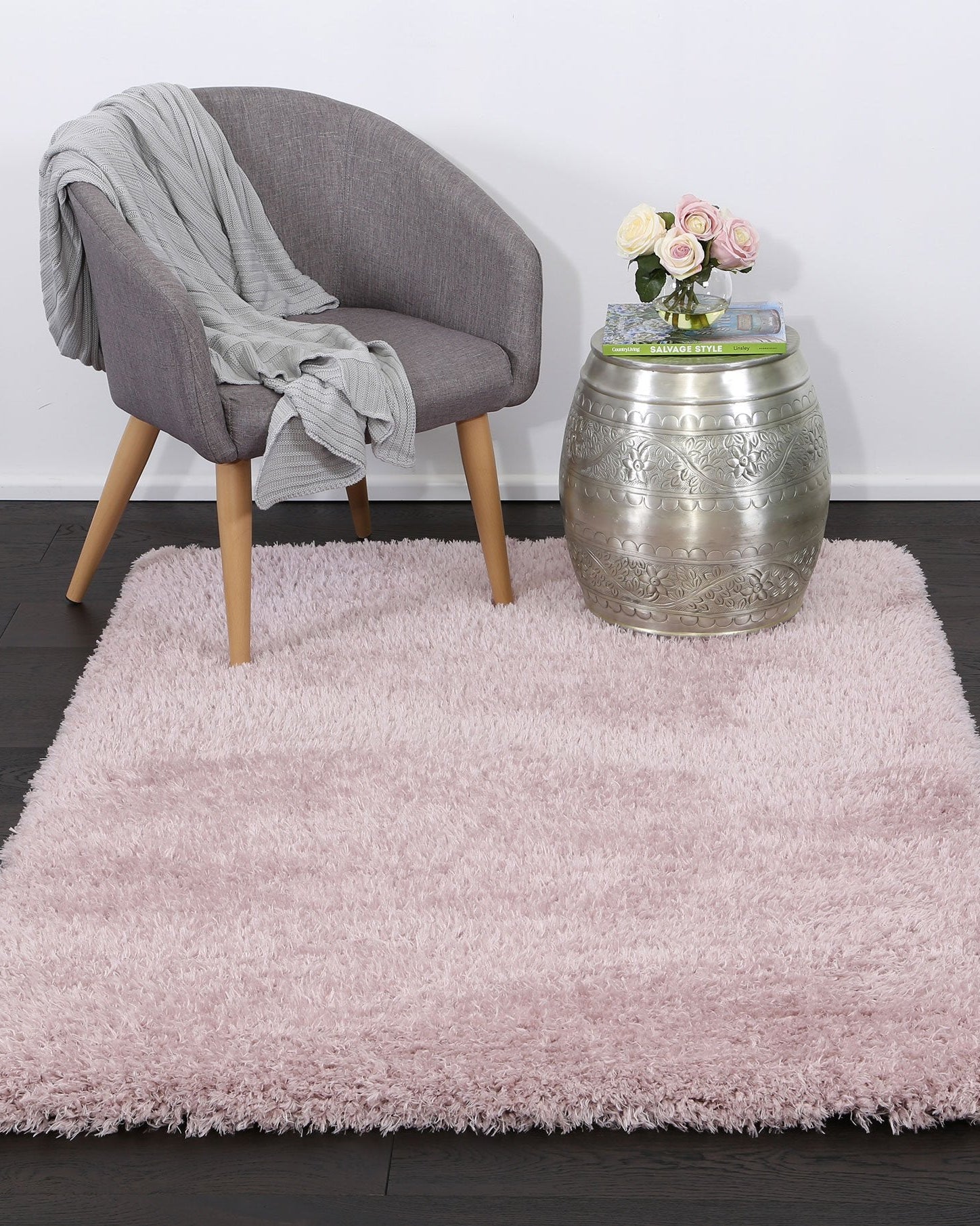 Flokati Super Soft Ultra Thick Shag Rug Light Pink