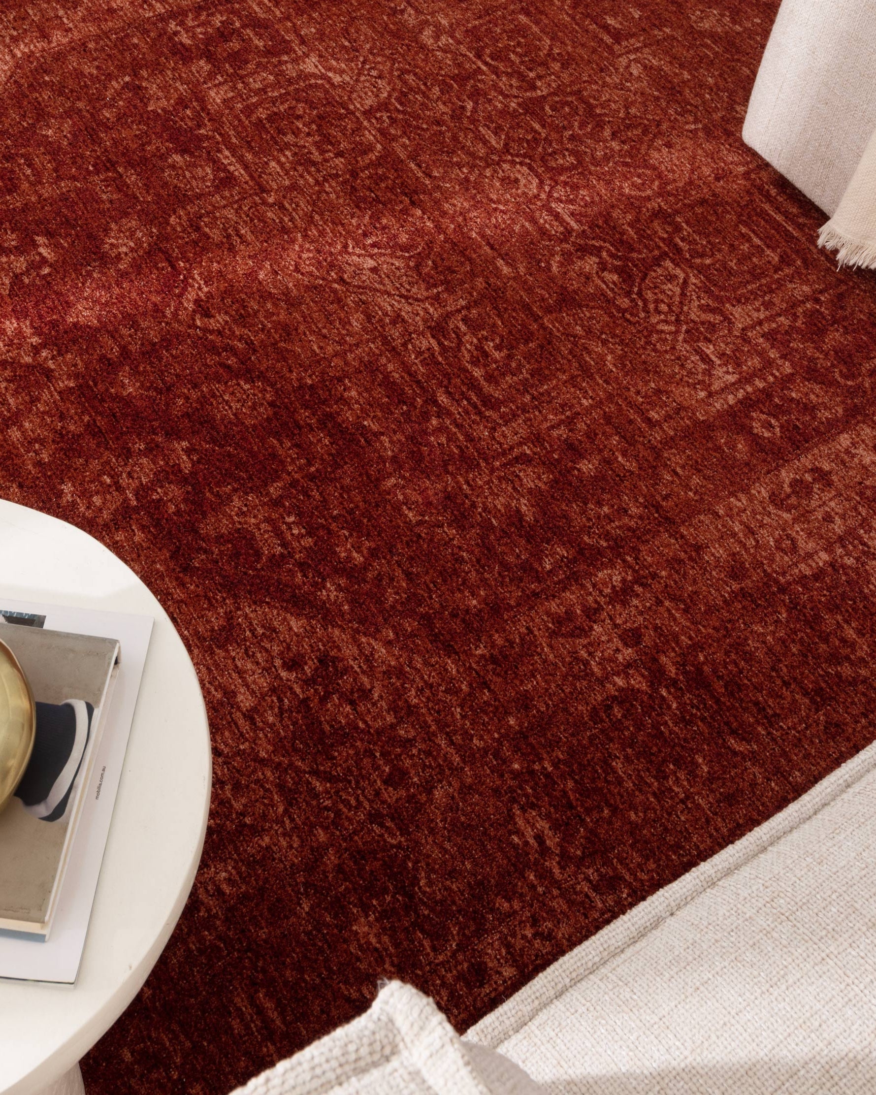 Heritage Distressed Medallion Rust Rug - H101 - Rust area rug rug from Vogue Rugs Australia