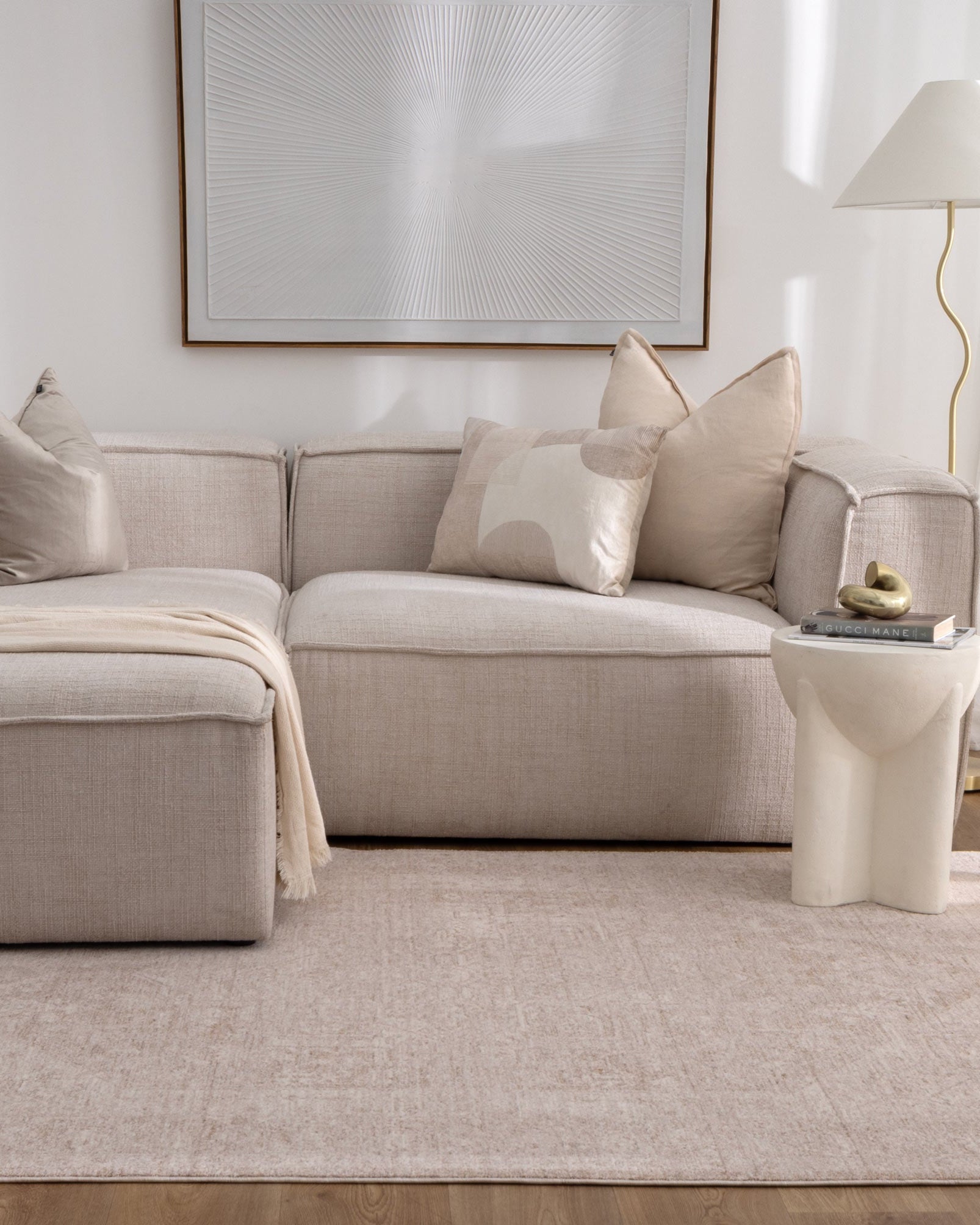 Heritage Distressed Medallion Beige Rug - H102 - Beige area rug rug from Vogue Rugs Australia