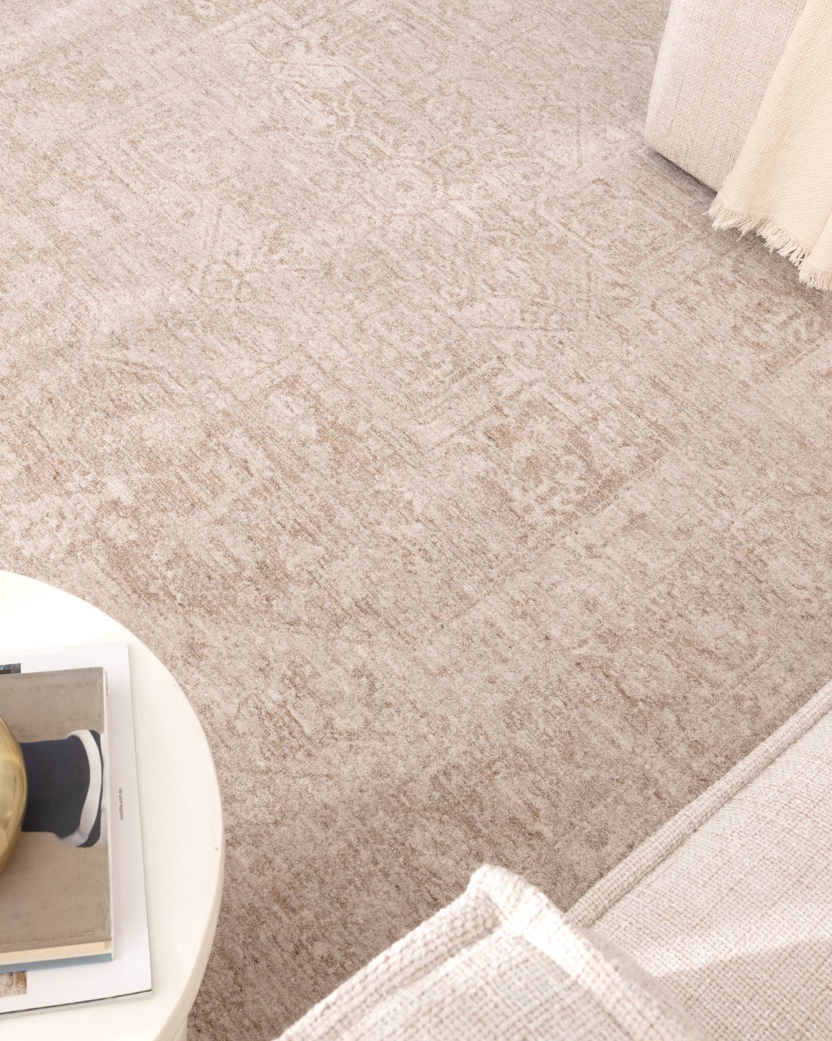 Heritage Distressed Medallion Beige Rug - H102 - Beige area rug rug from Vogue Rugs Australia