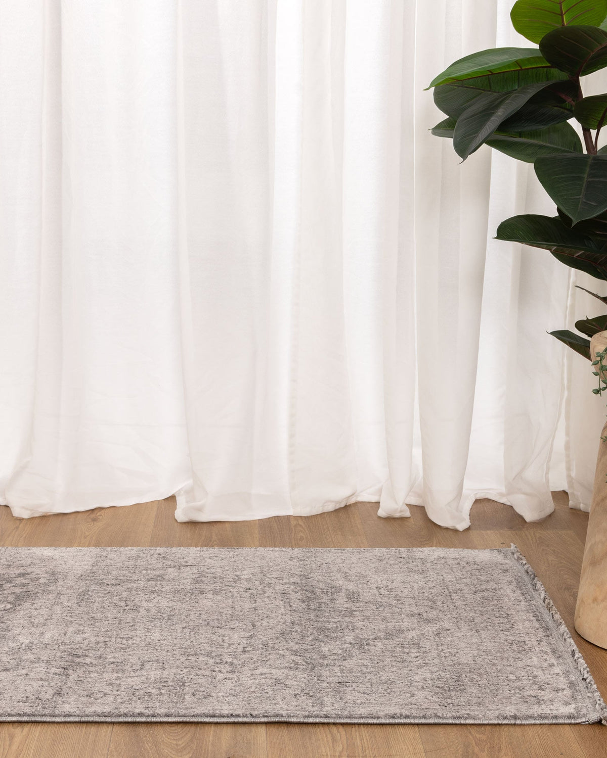 Heritage Distressed Medallion Grey Runner- H103: (Different Tassel) - Grey area rug rug from Vogue Rugs Australia