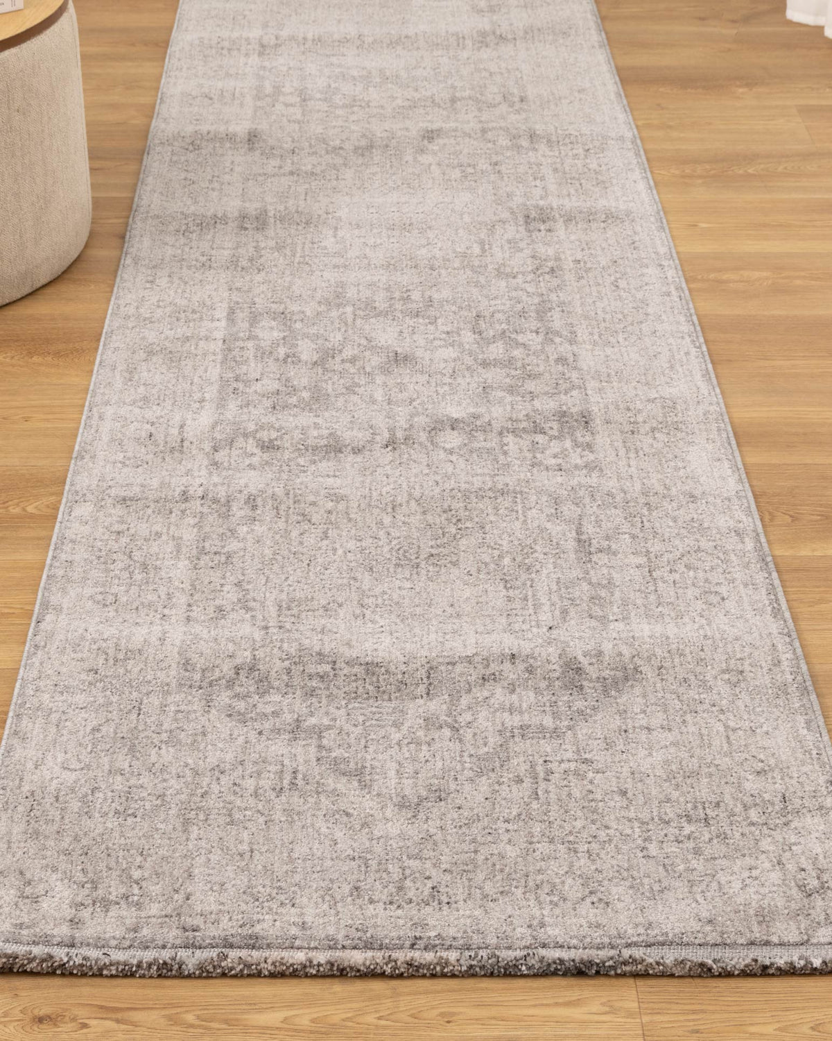 Heritage Distressed Medallion Grey Runner- H103: (Different Tassel) - Grey area rug rug from Vogue Rugs Australia