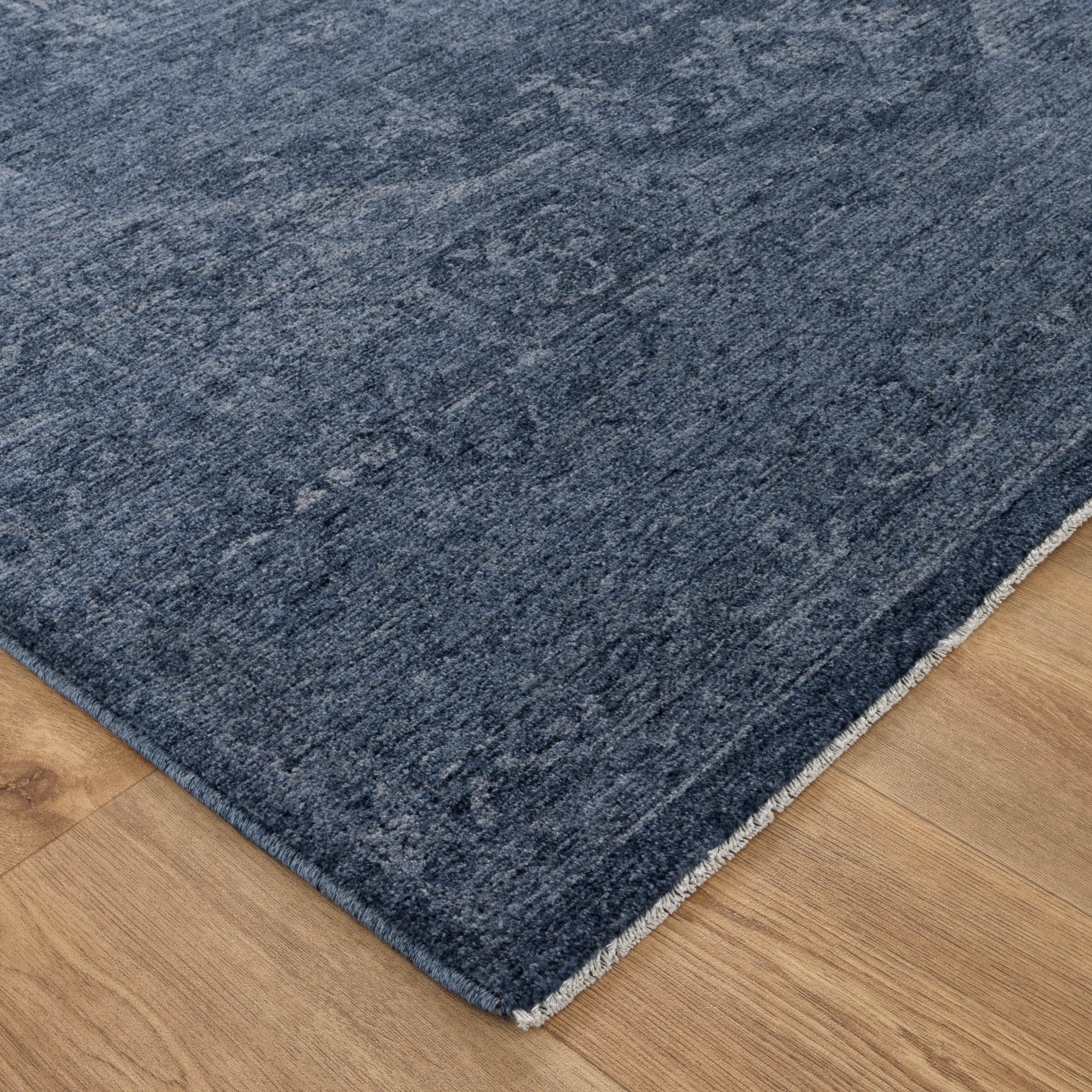 Heritage Distressed Medallion Blue Rug - H104.
