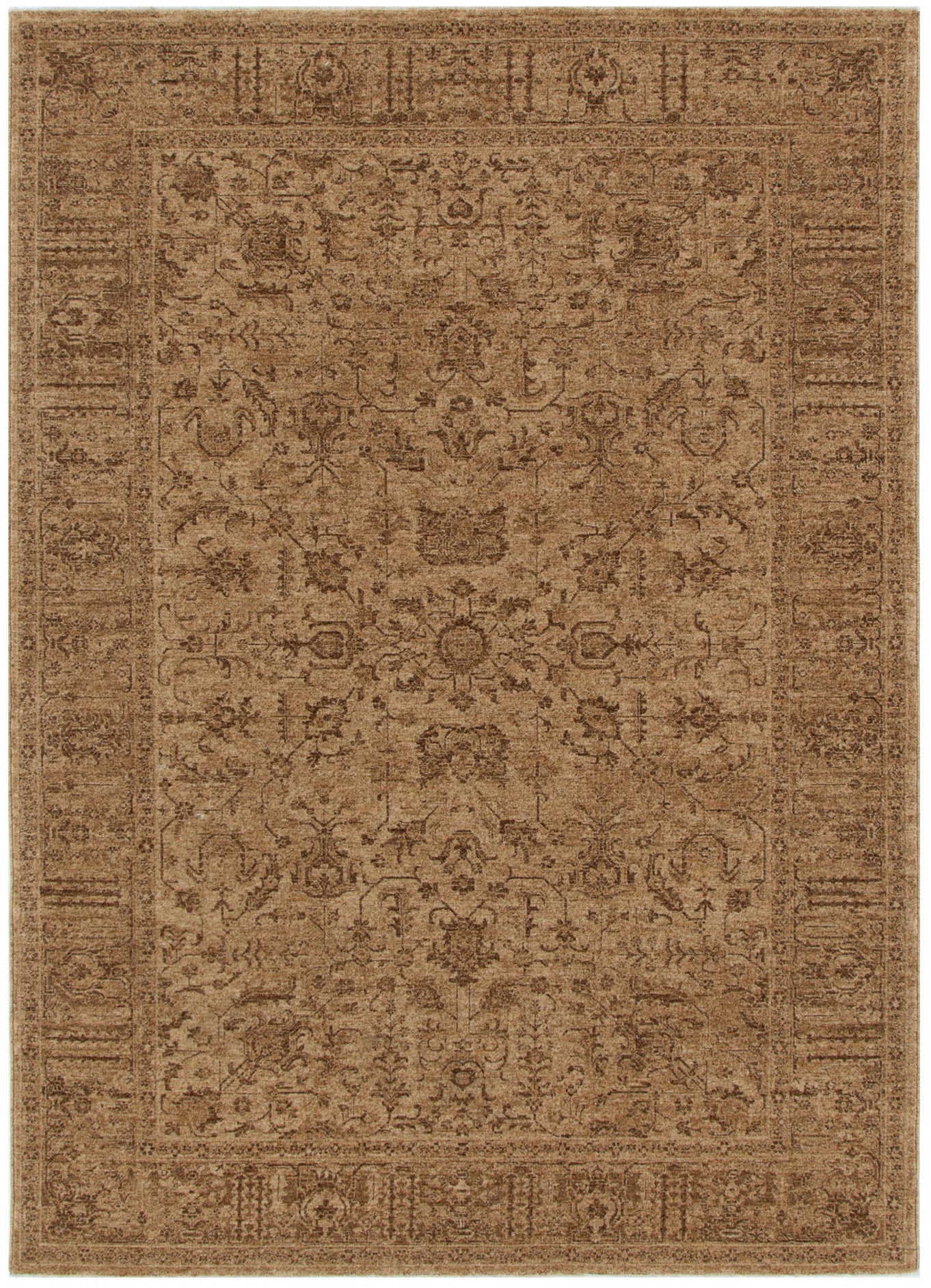 Heritage Distressed Border Mustard Rug - H105.