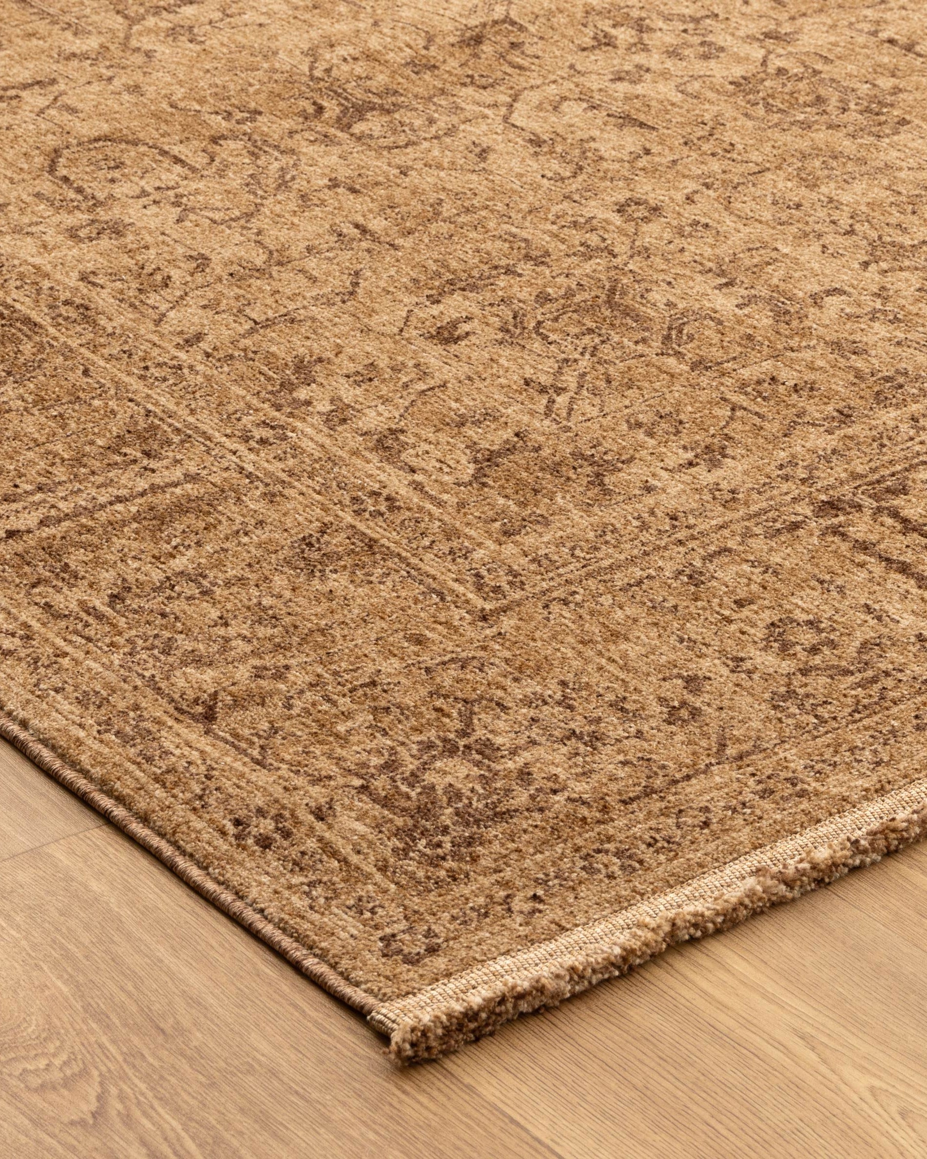 Heritage Distressed Border Mustard Rug - H105: (Different Tassel) - area rug rug from Vogue Rugs Australia