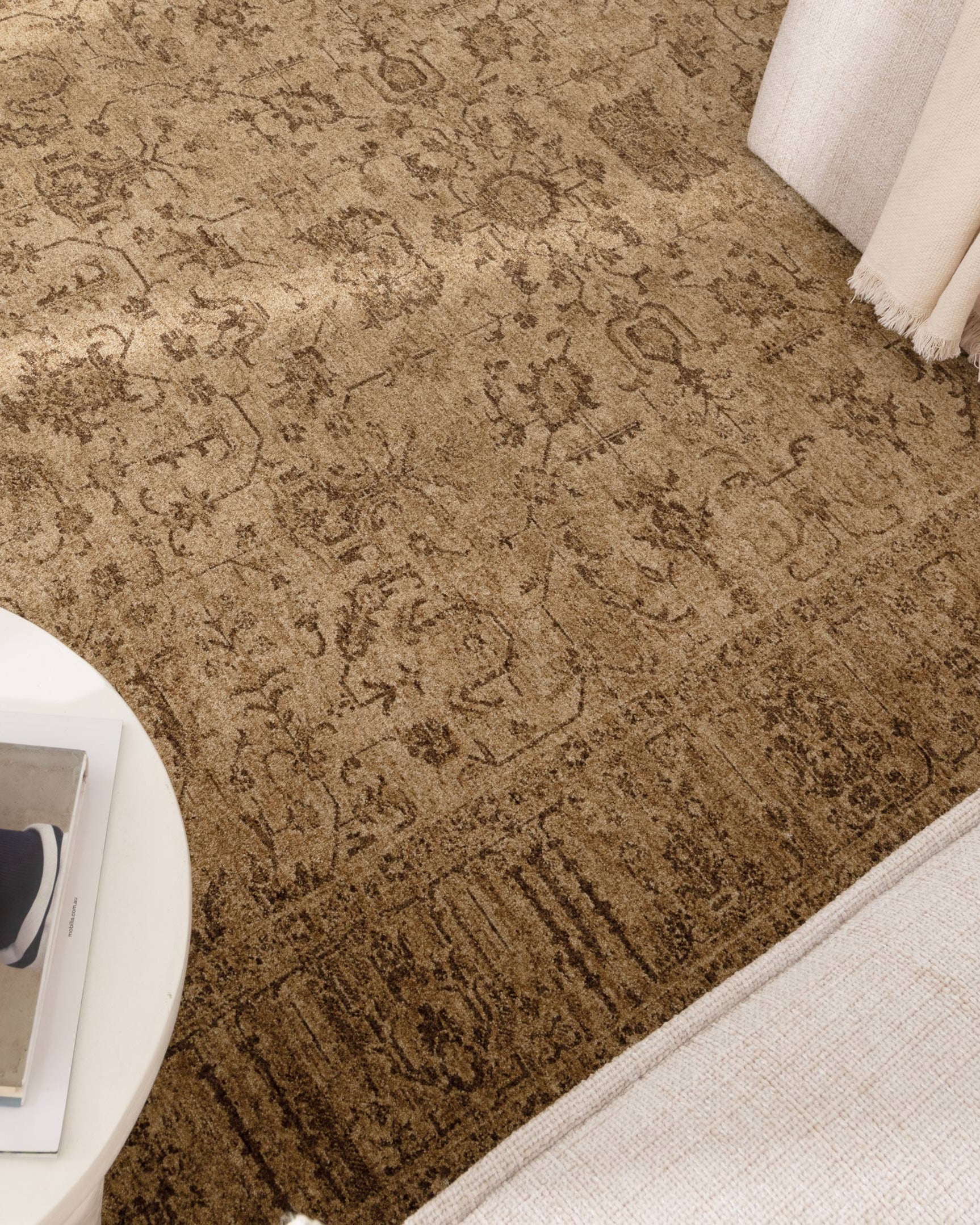 Heritage Distressed Border Mustard Rug - H105 - area rug rug from Vogue Rugs Australia
