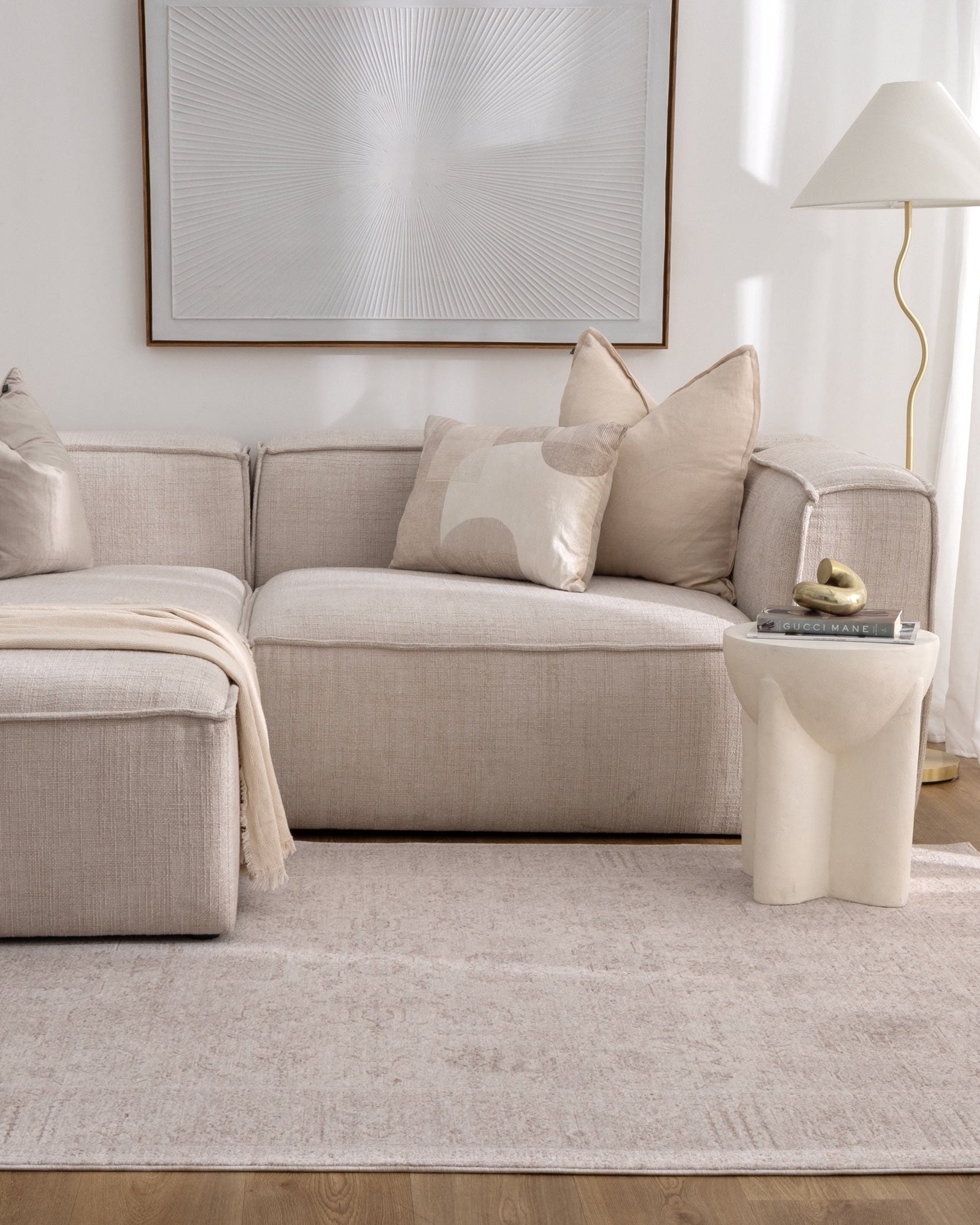 Heritage Distressed Border Beige Rug - H106 - Beige area rug rug from Vogue Rugs Australia