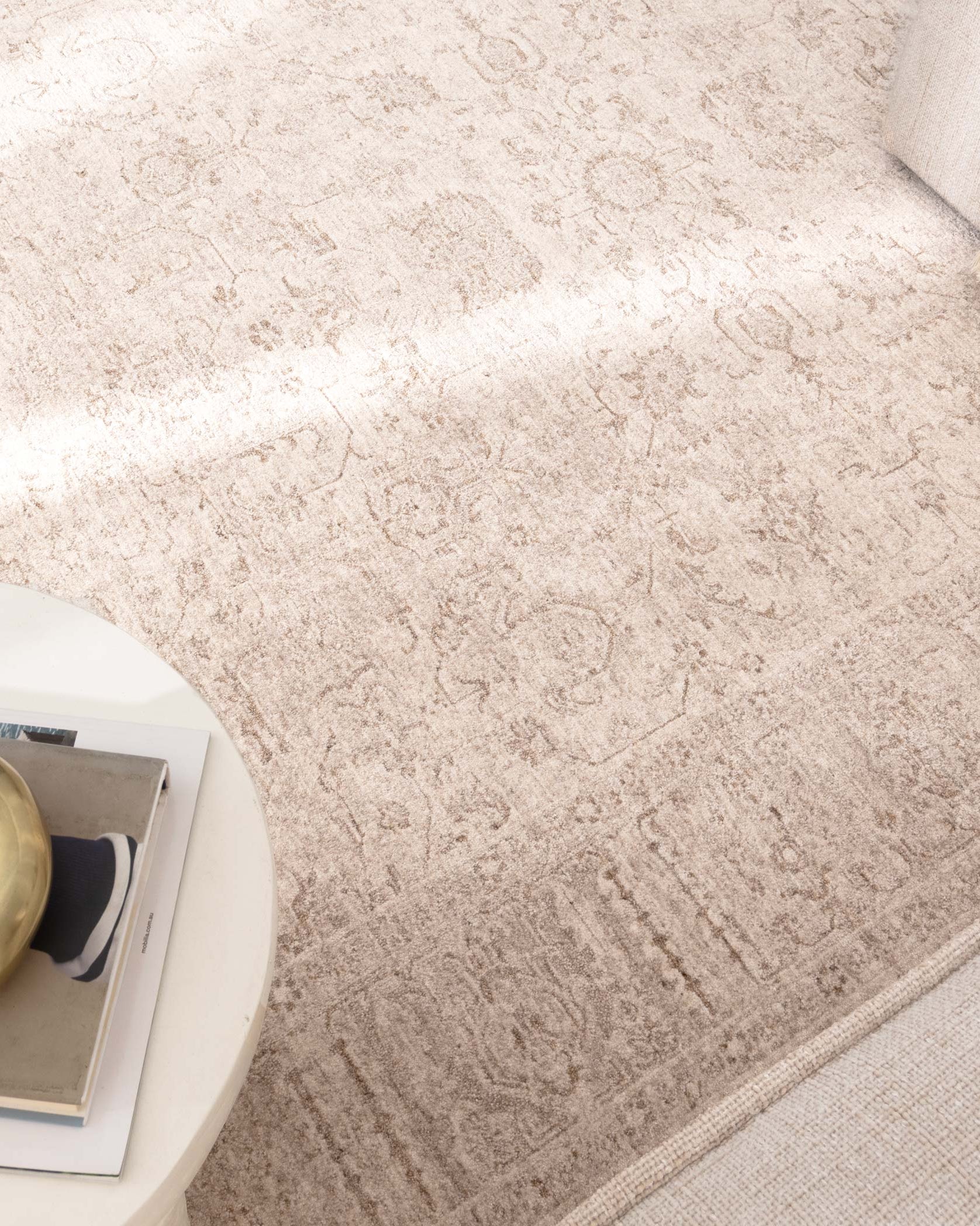Heritage Distressed Border Beige Rug - H106: (Different Tassel) - Beige area rug rug from Vogue Rugs Australia